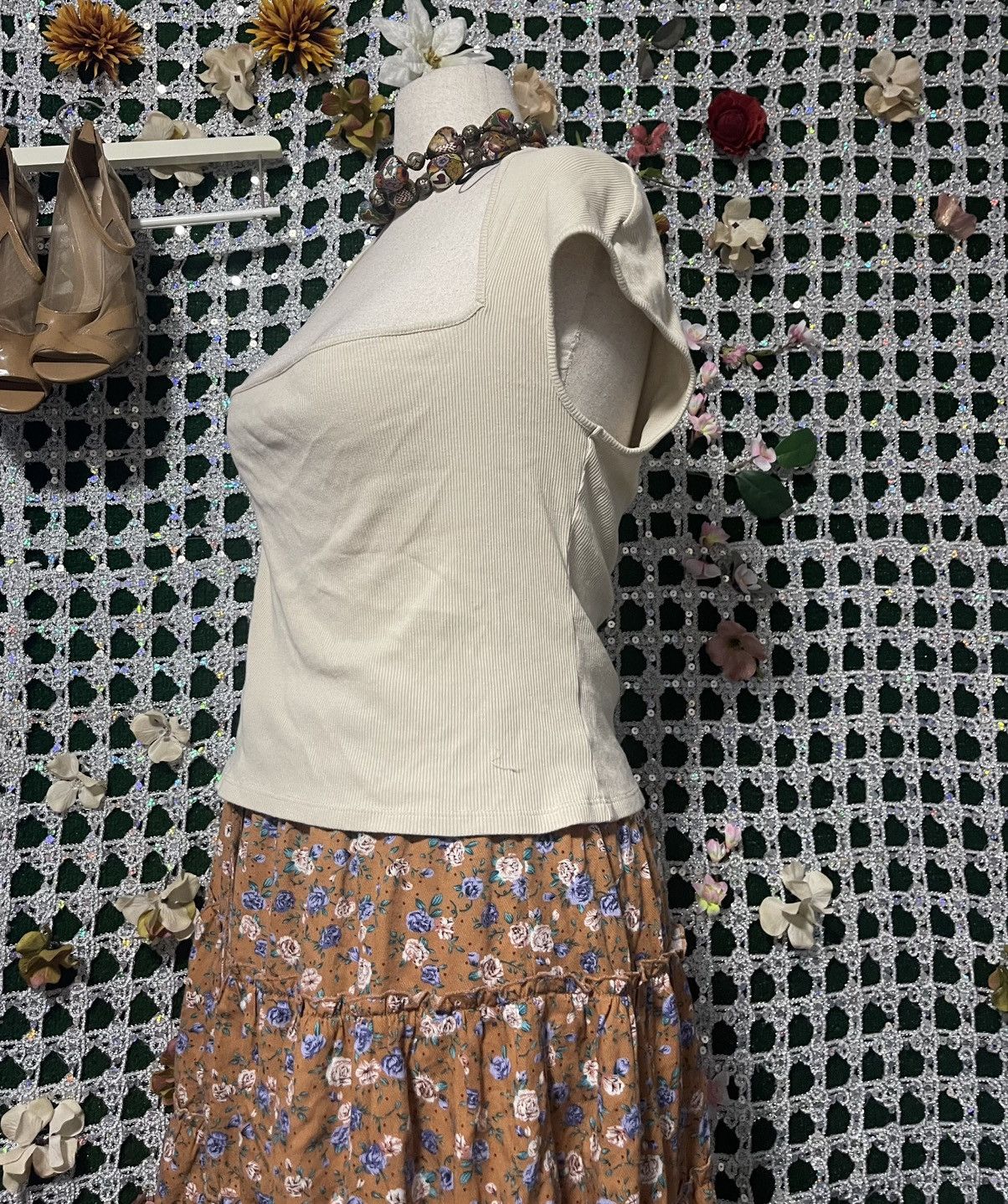 Other Cream ribbed halter top Size M / US 6-8 / IT 42-44 - 4 Thumbnail