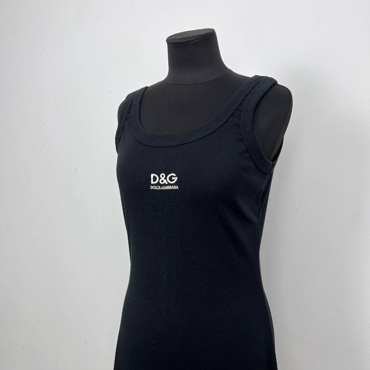 Dolce & Gabbana Dolce & Gabbana Mini Dress Black Logo Tank Racerback Jersey Size S / US 4 / IT 40 - 3 Thumbnail