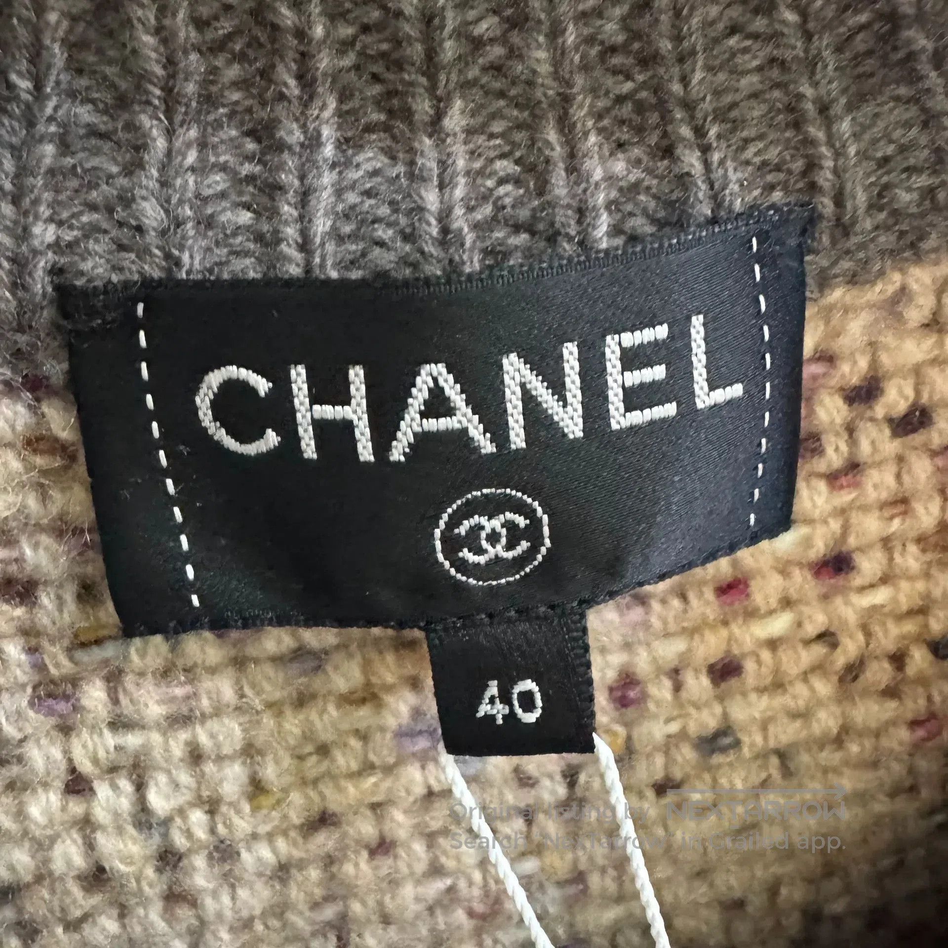 Chanel chanel 22k khaki floral knit cardigan. Size US L / EU 52-54 / 3 - 3 Thumbnail
