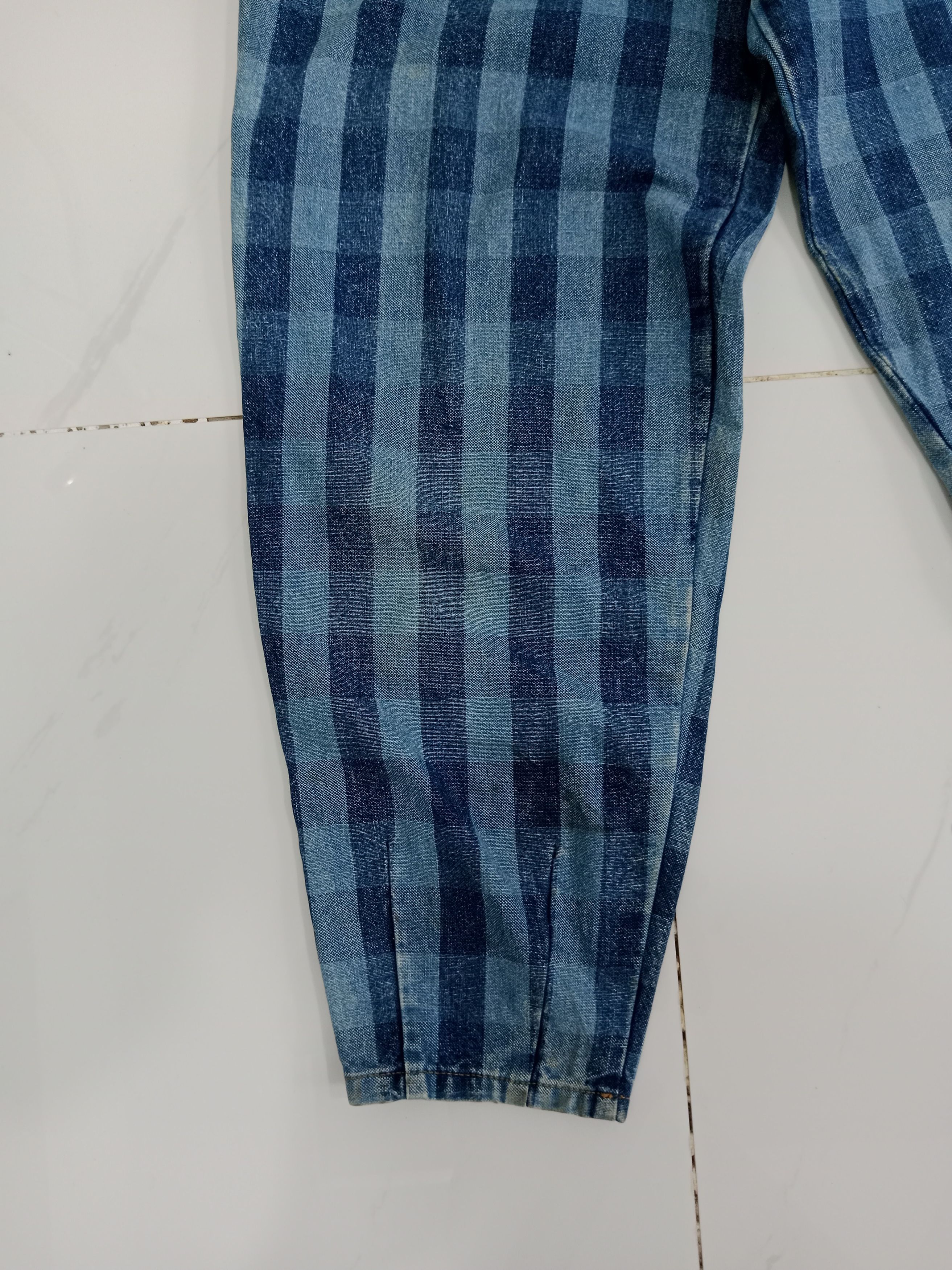 Japanese Brand Vintage Unbrand Checkered Plaid Denim Jean's Size US 28 / EU 44 - 7 Thumbnail