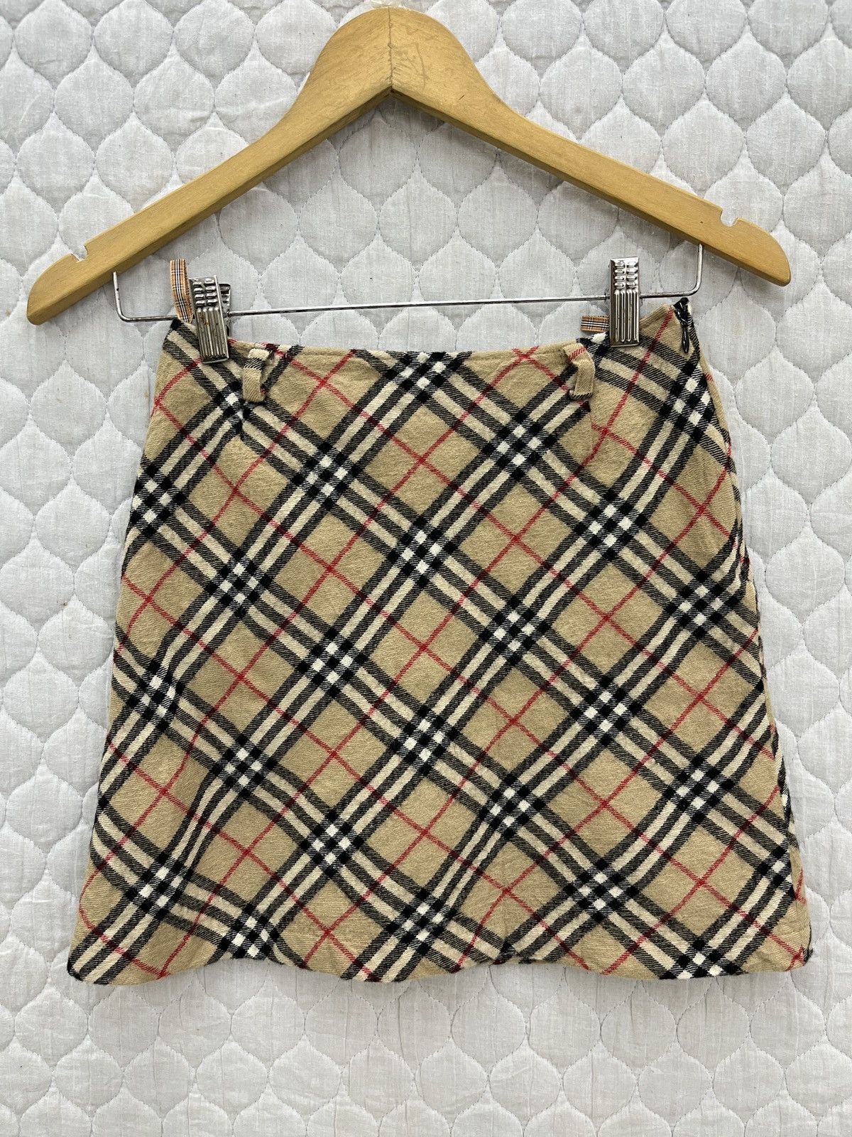 image of Steals Luxury Burberry Novacheck Blue Label Wool Skirts, Women's (Size 24)
