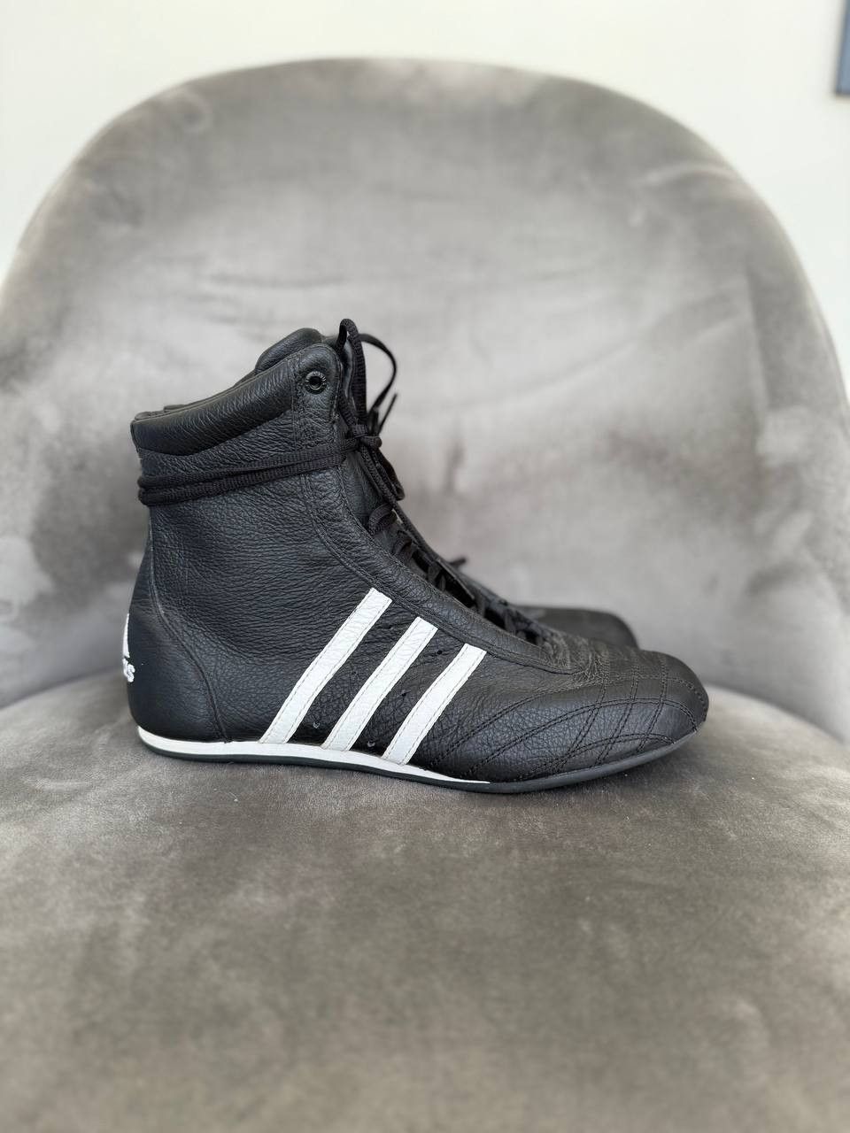 Adidas Adidas Prajna 00s Leather Black Boxing wrestling Boots Size US 6.5 / IT 36.5 - 2 Thumbnail