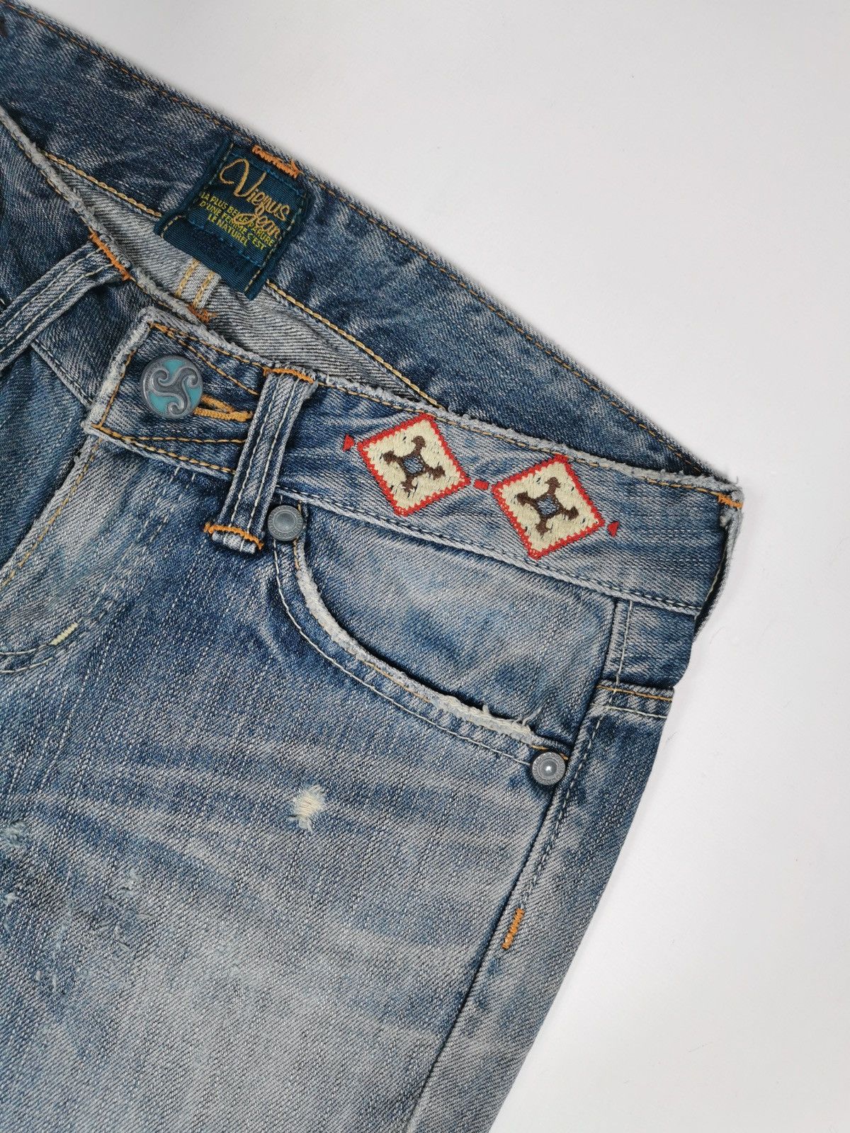 Edwin Flare Bootcut Edwin Something Vienus Distressed Jeans Size 30" / US 8 / IT 44 - 5 Thumbnail