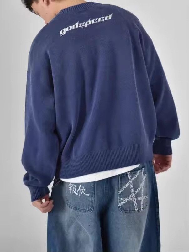 Vintage Anime Pattern Jacquard Graphics Printed Long Sleeve Shirt Size US XL / EU 56 / 4 - 2 Thumbnail