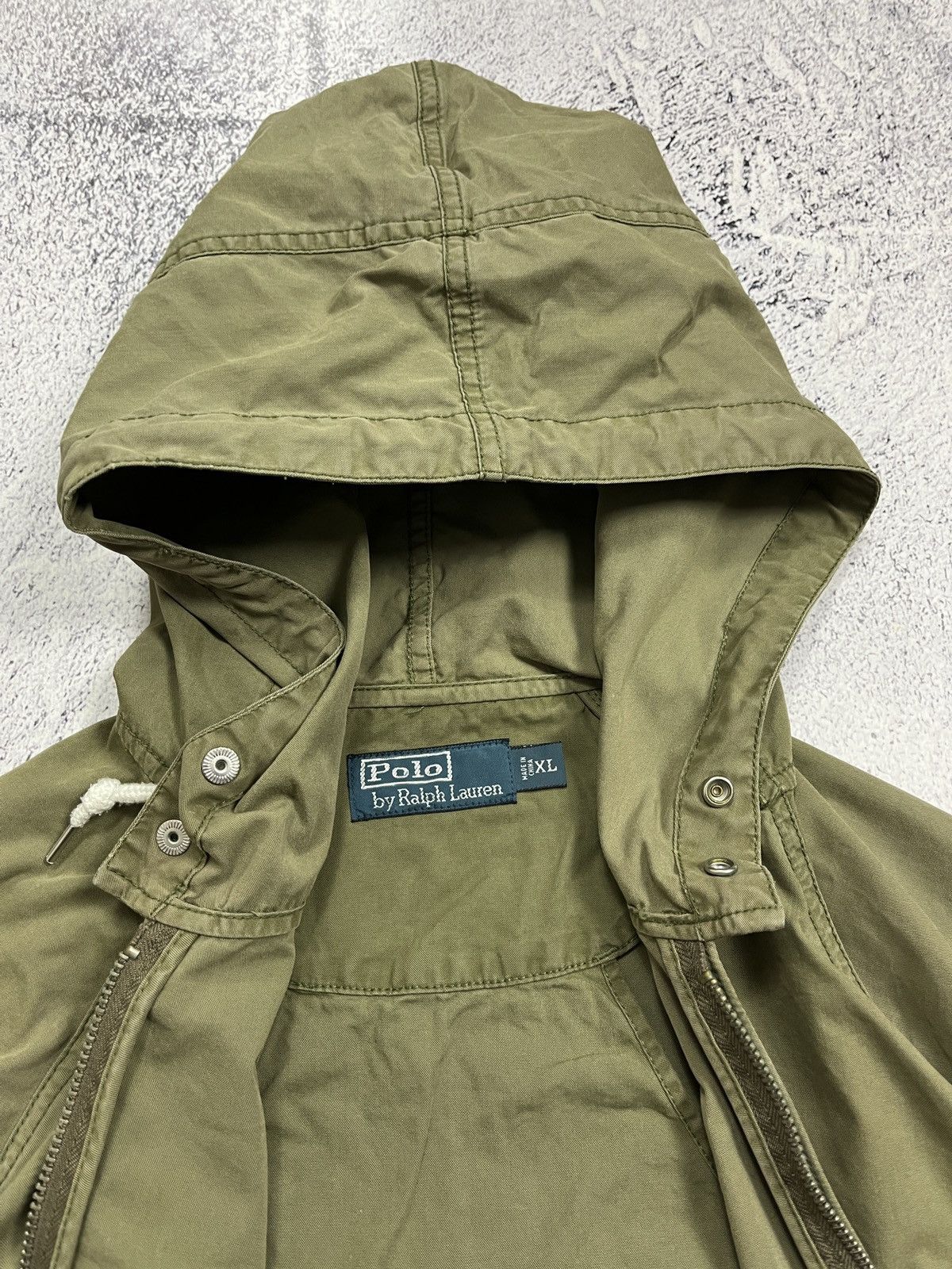 Polo Ralph Lauren Vintage Polo Ralph Lauren Hooded Bomber Jacket Military Y2k Size US XL / EU 56 / 4 - 6 Thumbnail
