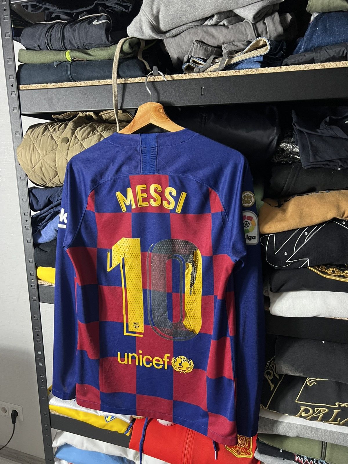 Nike ⚽️🔴🔵 Messi 10 FC Barcelona NIKE Jersey Long Sleeve Dri-Fit Size US S / EU 44-46 / 1 - 2 Thumbnail