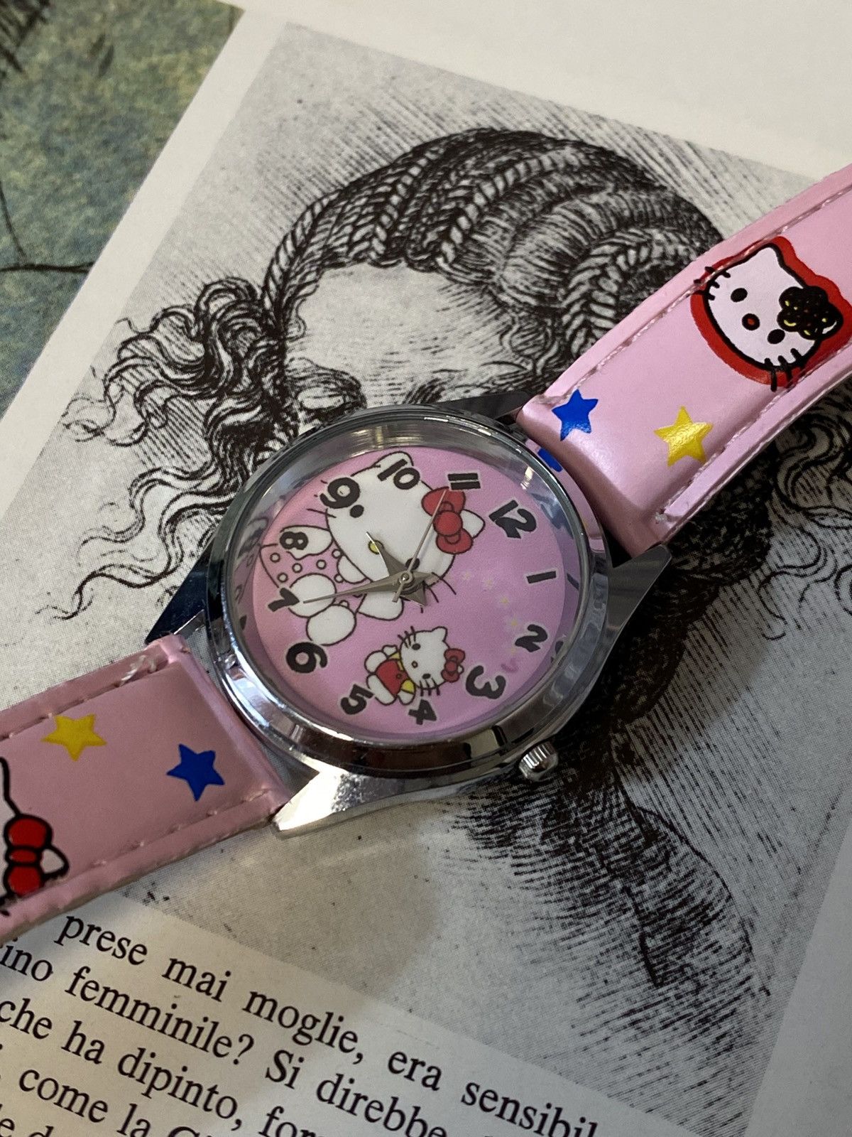 Japanese Brand Vintage Sanrio Hello Kitty Pink Leather Watch Y2K Kawaii Size ONE SIZE - 2 Thumbnail
