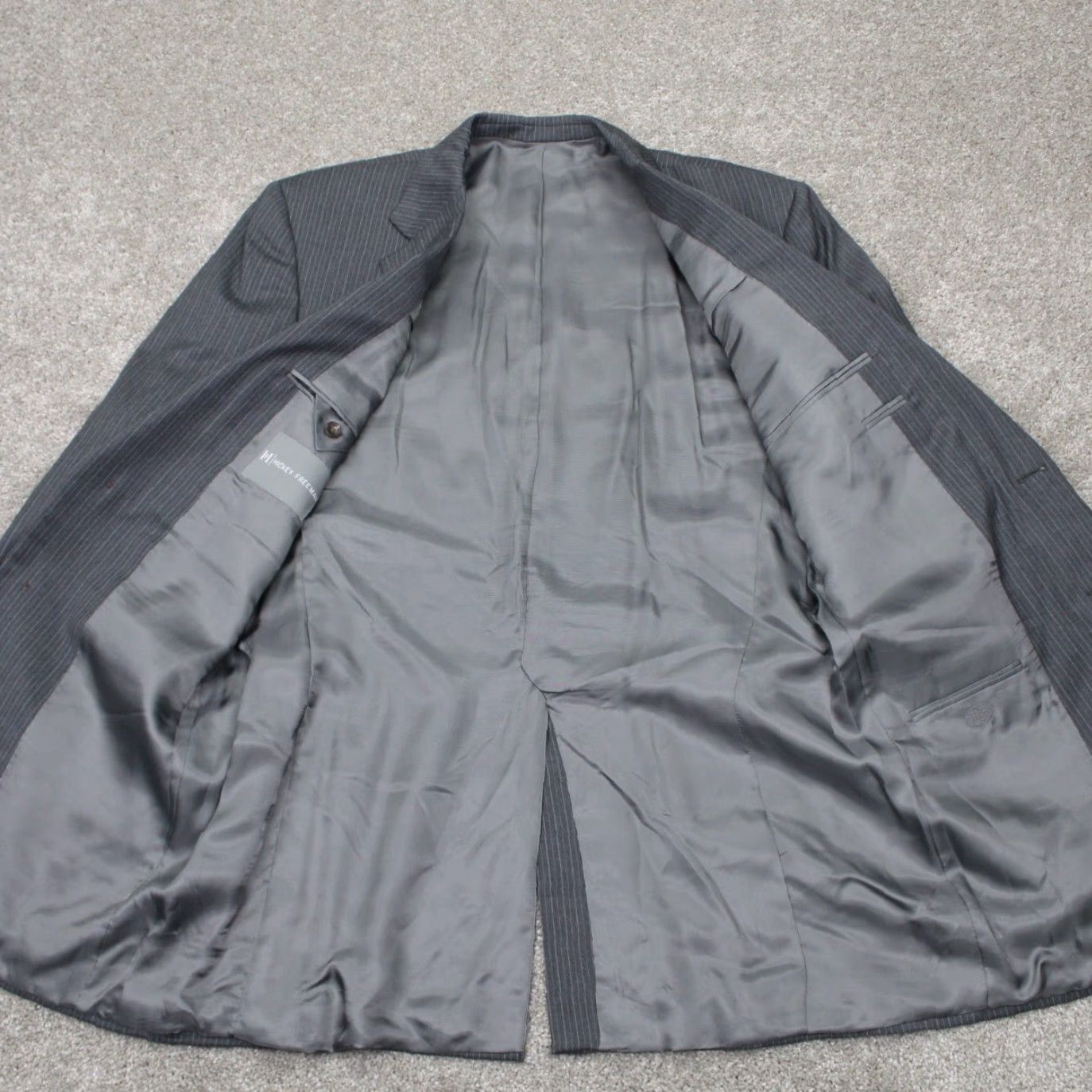 Madison Hickey Freeman Blazer Mens 42 Long Gray Worsted Wool Coat Jacket Size 42R - 6 Thumbnail
