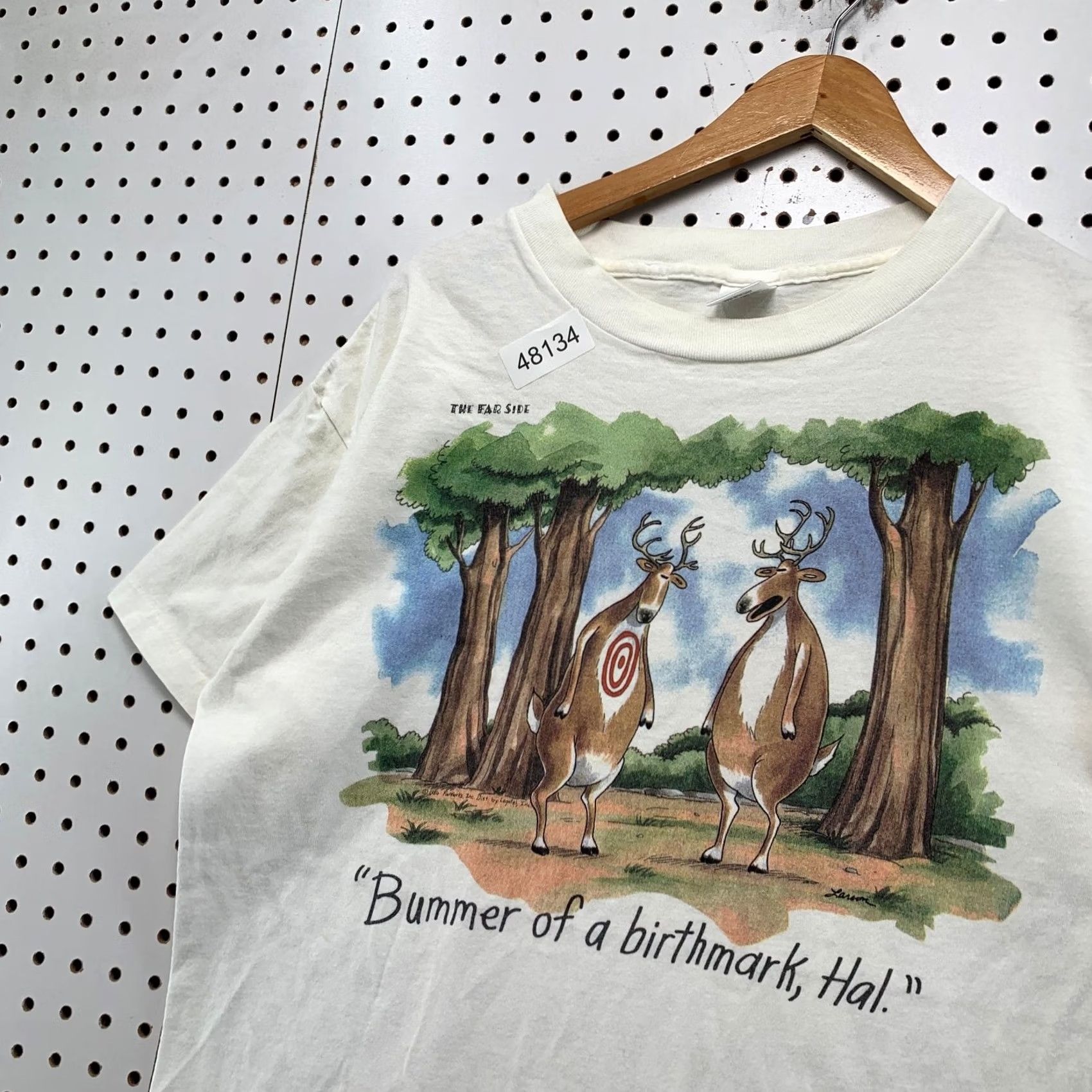 Vintage Vintage Far Side Hunting Funny T Shirt Mens Large White Single Stitch Outdoor Size US L / EU 52-54 / 3 - 6 Thumbnail