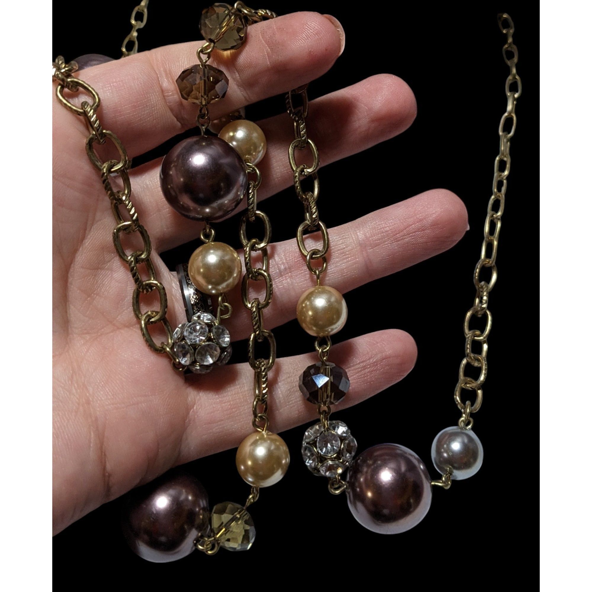 Loft Glam Pearl Ann Taylor Loft Chain Beaded Necklace Size ONE SIZE - 2 Thumbnail