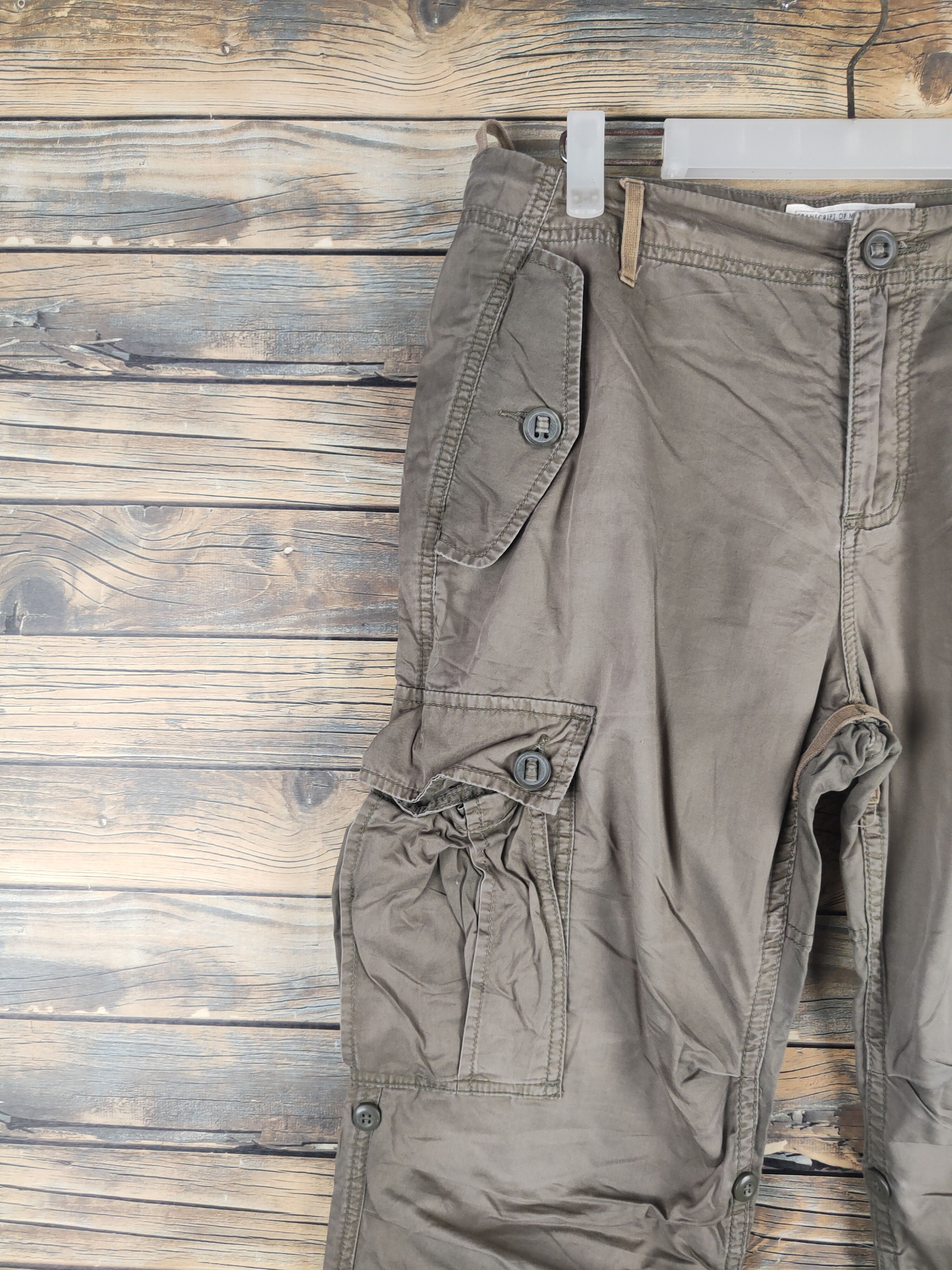 Japanese Brand DL Back Number Olive Multipocket Cargo Pants #46-234T Size US 32 / EU 48 - 3 Thumbnail