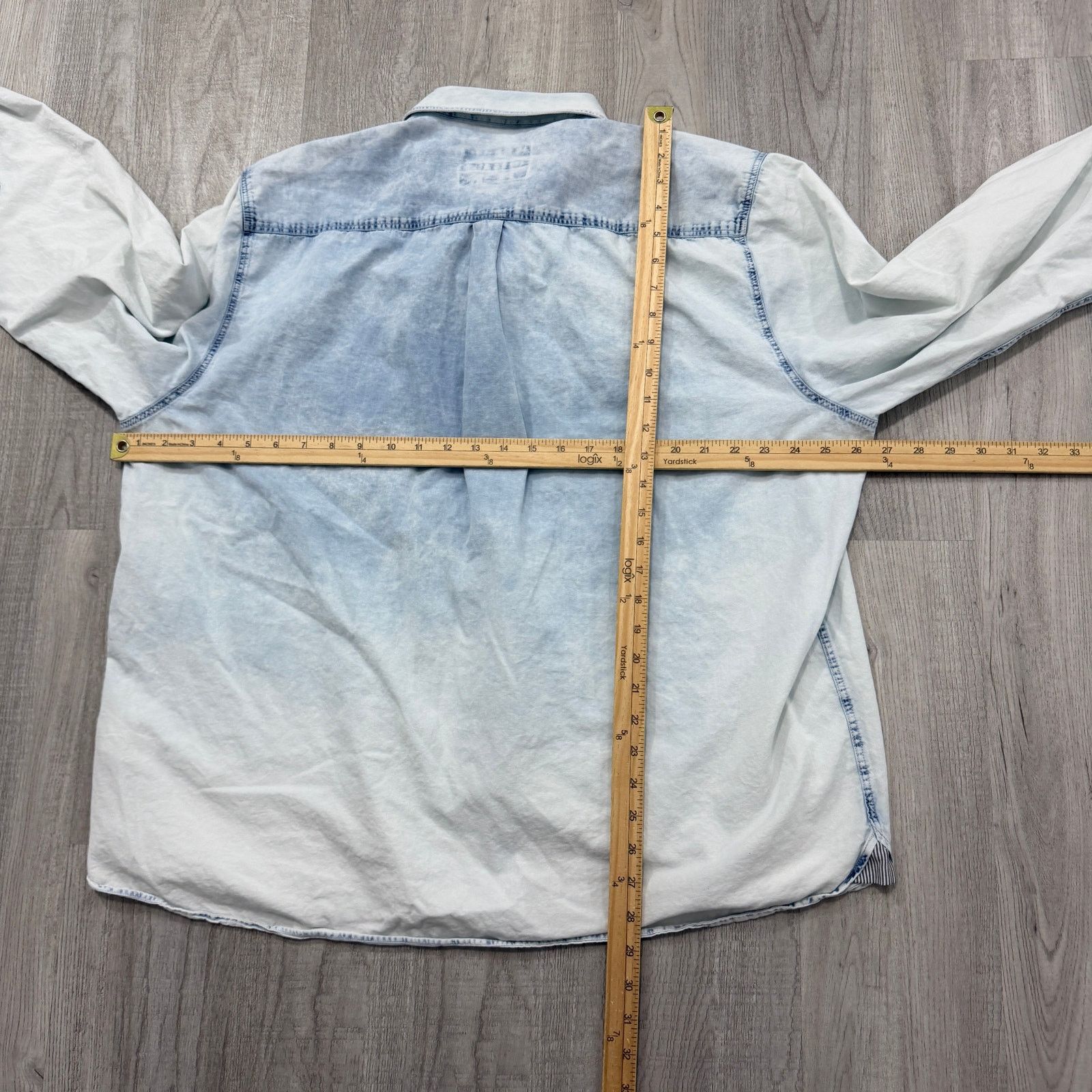 Vintage 32 Bar Blues Button Up Shirt Men's 2XL XXL Blue Chambray Size US XXL / EU 58 / 5 - 7 Thumbnail