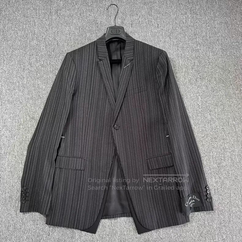 Dior Dior Striped Silver Thread Sleeve Label Suit Size US L / EU 52-54 / 3 - 1 Thumbnail