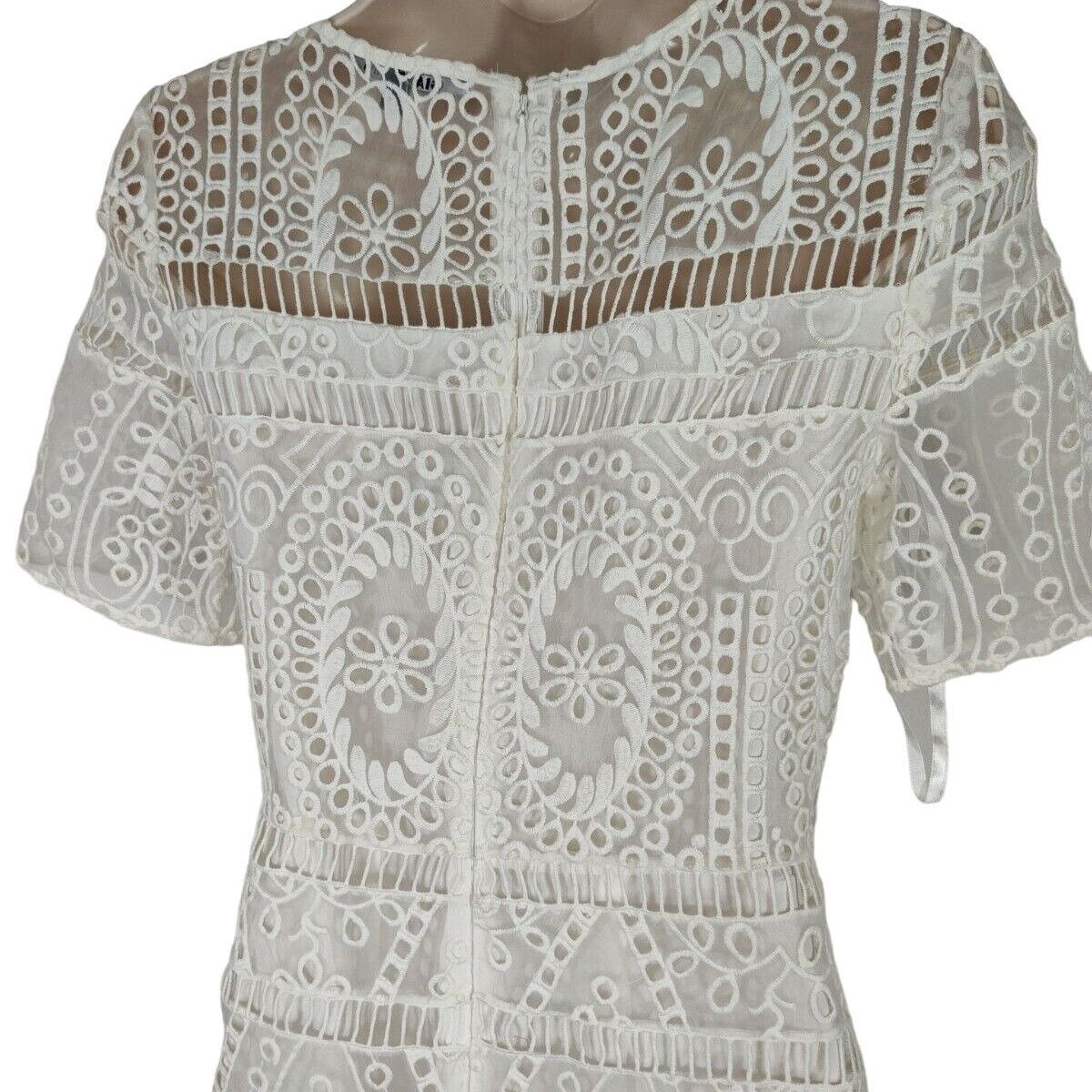 Other Gianni Bini Lily Sheath Dress Women Size 2 White Short Slv Size XS / US 0-2 / IT 36-38 - 5 Thumbnail
