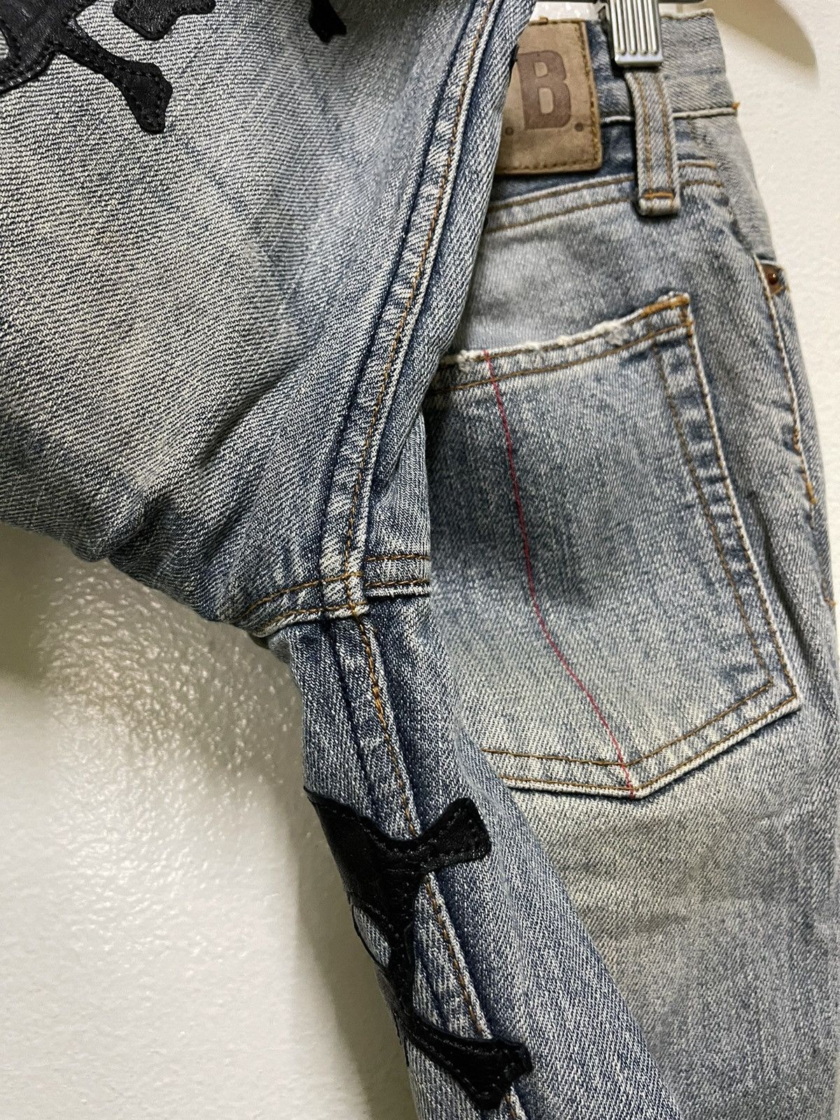 Le Grande Bleu (L.G.B.) Le Grand Bleu Skull Patchwork Crazy Wolf Cut Flares Denim Size US 28 / EU 44 - 16 Thumbnail