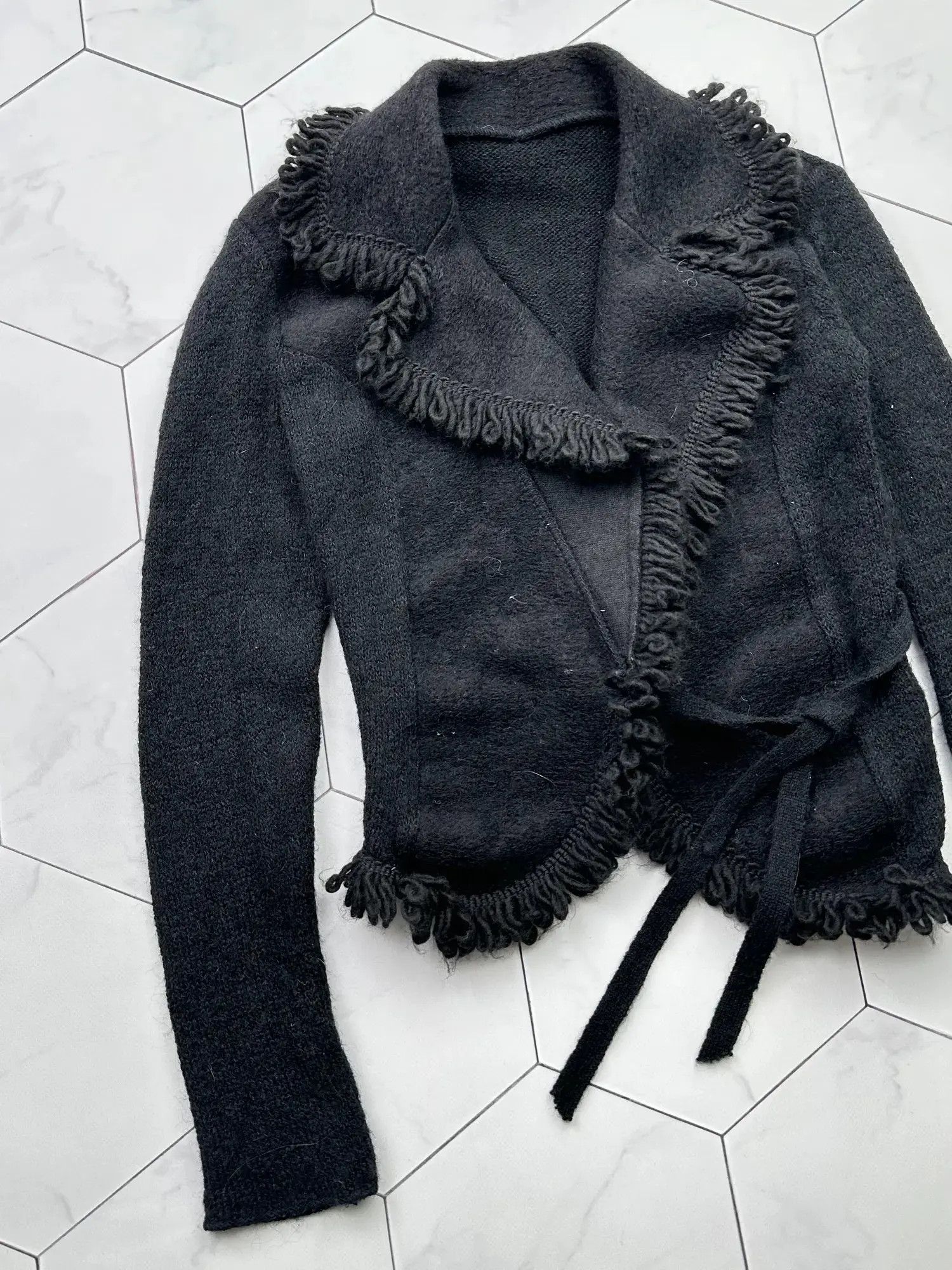 Japanese Brand Vintage Wool Asymmetry Blouse (B445)E2D15 Size XS / US 0-2 / IT 36-38 - 2 Thumbnail