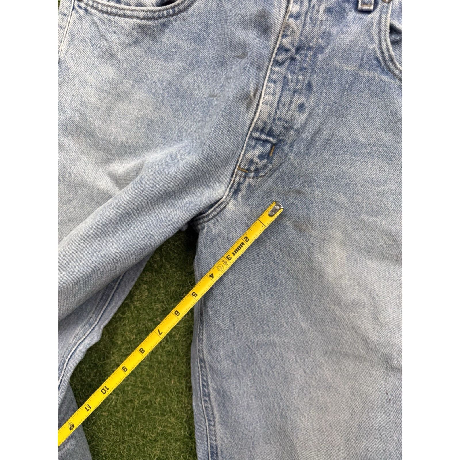 Carhartt Carhartt Jeans Mens 33x36 Dungaree Light Wash Denim Straight Fit B13-DST 90s Logo Size US 33 - 6 Thumbnail
