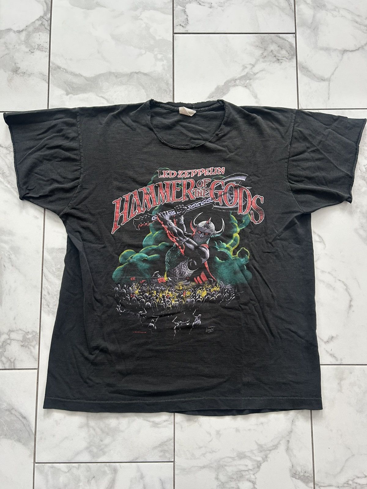 Led Zeppelin Vintage 1988 Led Zeppelin Hammer of the Gods Band Tee Size US XL / EU 56 / 4 - 1 Thumbnail