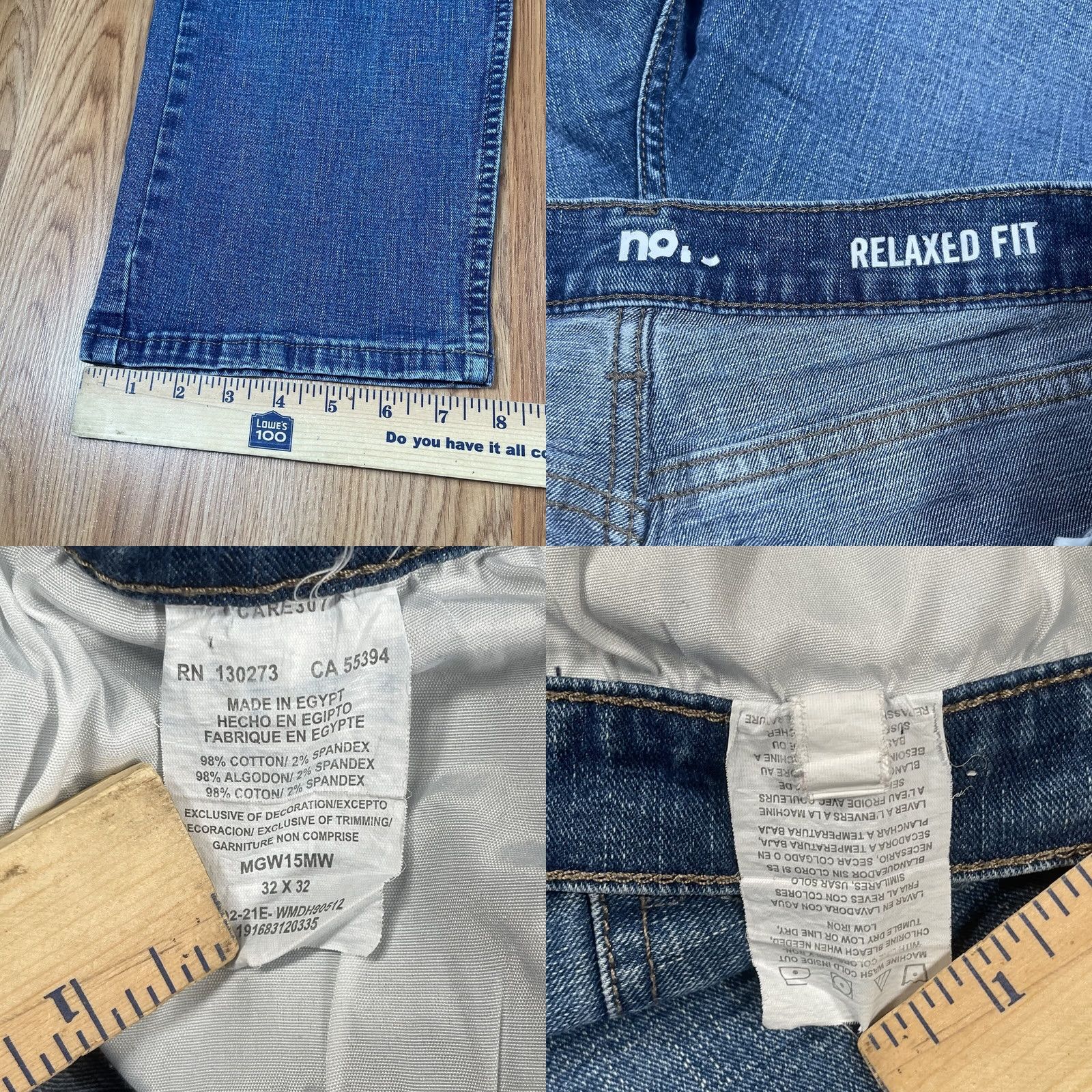 Wrangler Wrangler Jeans Men’s 32Wx32L Relaxed Fit Straight Leg Stretch Blue Denim Pants Size US 32 / EU 48 - 8 Thumbnail