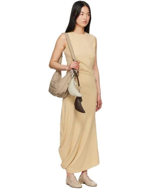 Lemaire o1s22i1n1024 Twisted Midi Dress in Beige Size S / US 4 / IT 40 - 2 Thumbnail