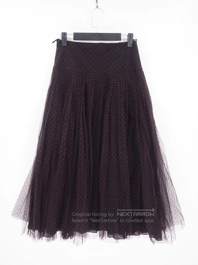 Dior Dior Black and red polka dot half skirt in tulle Size 37" - 2 Thumbnail