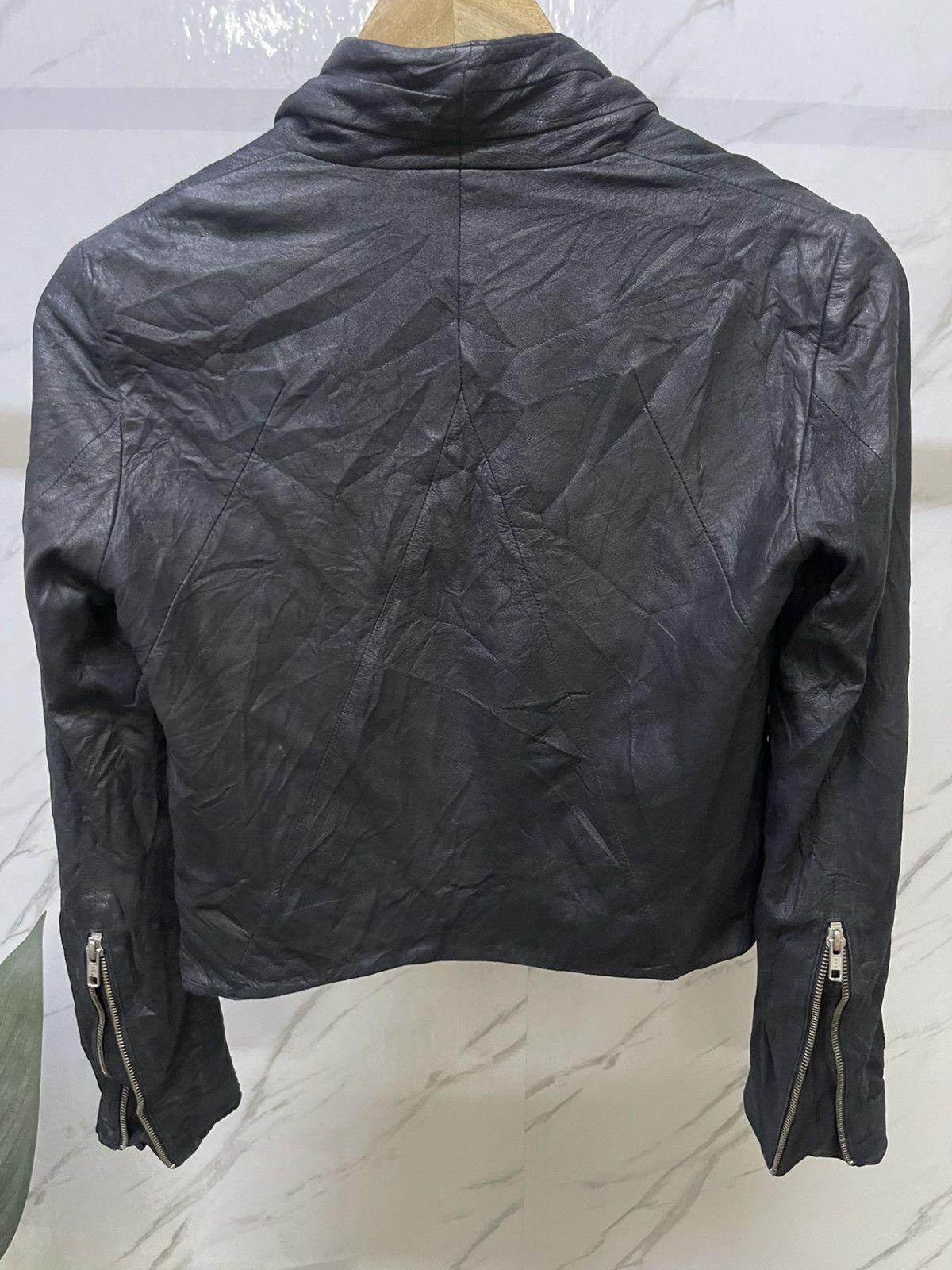 Helmut Lang Helmut Lang Draped Front Asymmetri-cal Lambskin Leather Size S / US 4 / IT 40 - 8 Thumbnail