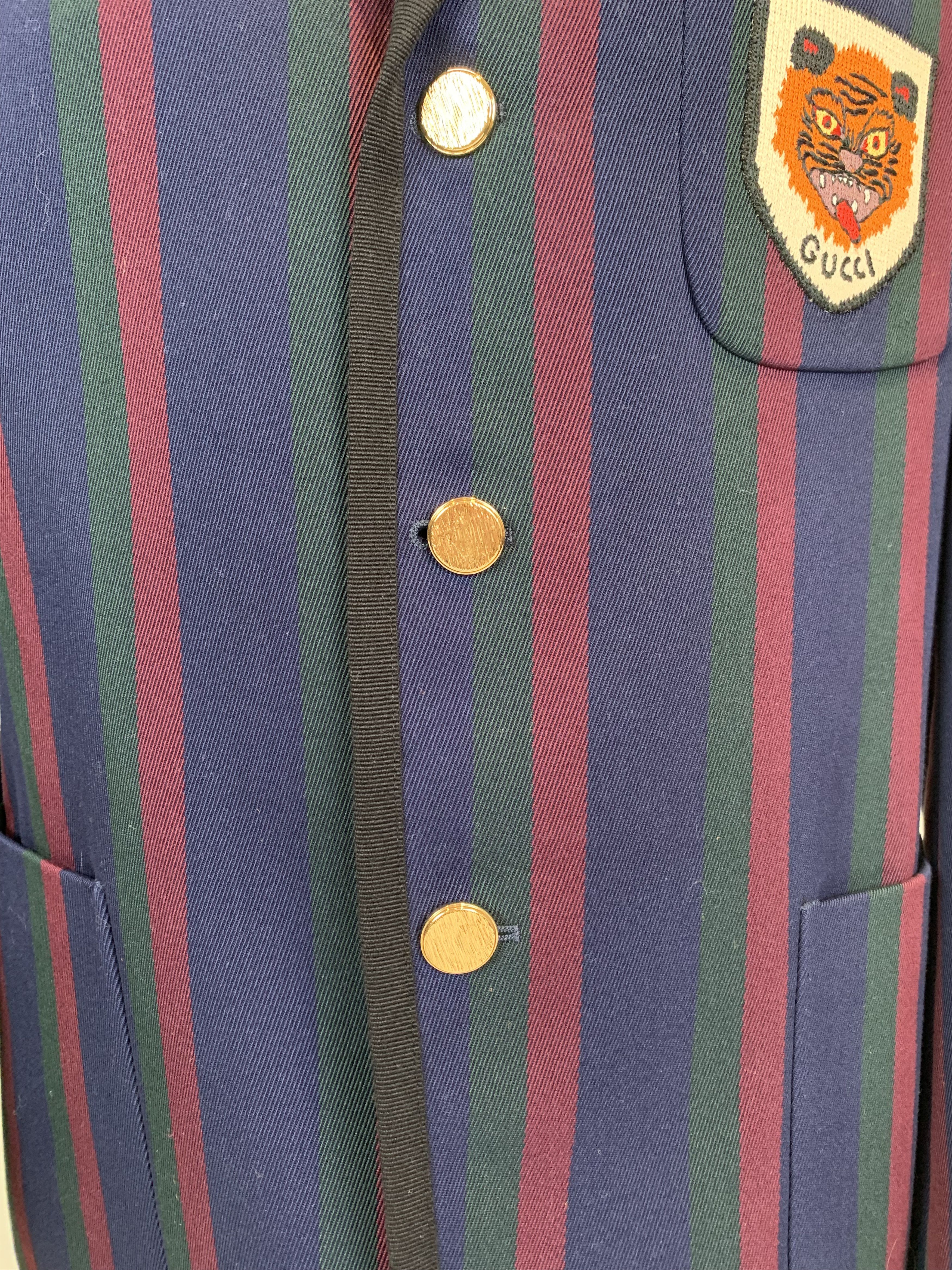 Gucci Gucci Stripped Tiger Embroidered Blazerr Size 50R - 7 Thumbnail