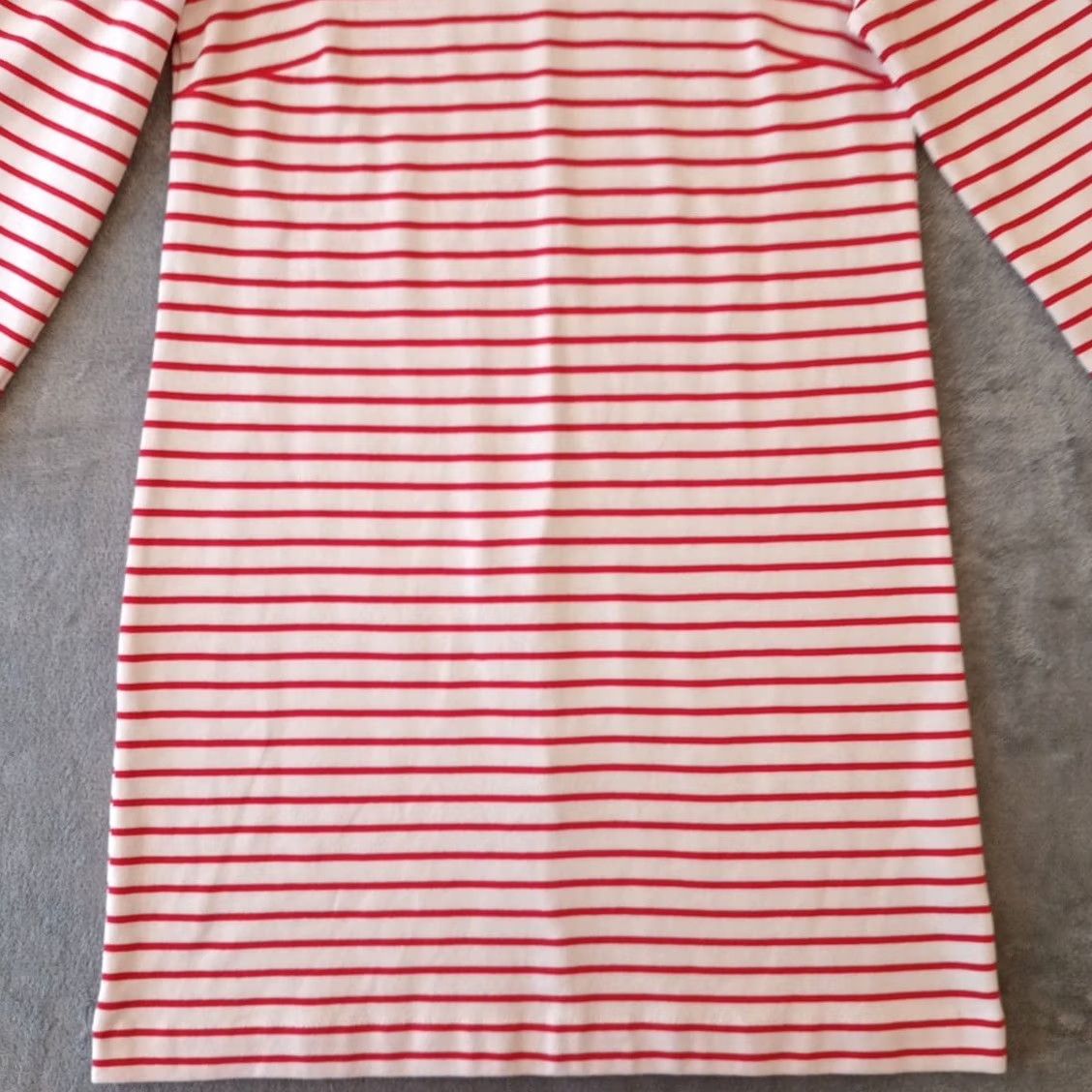 J.Crew J.CREW Shift Dress Small Red Striped Long Sleeve Knee Length Pullover Stretch Size S / US 4 / IT 40 - 5 Thumbnail