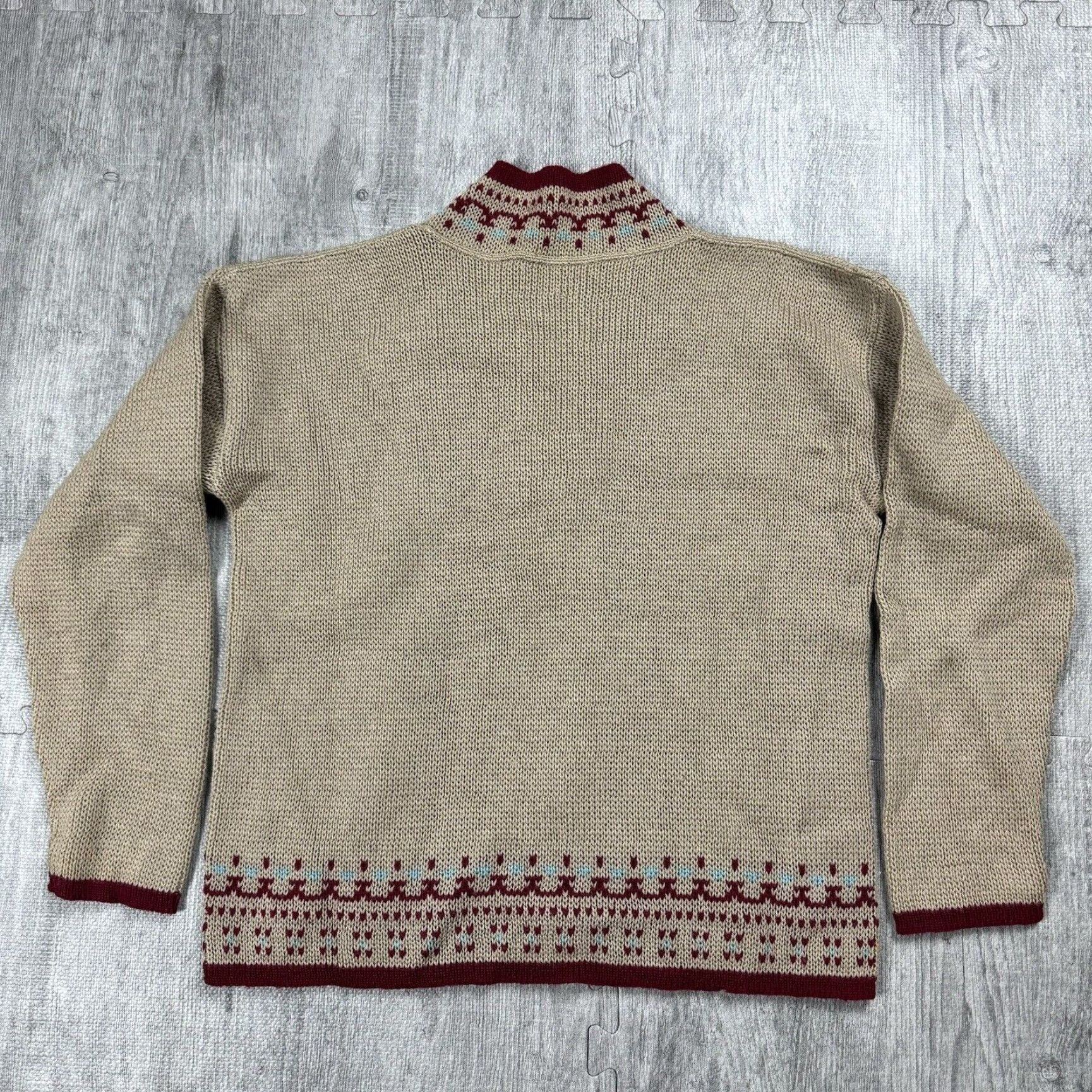 Vintage VINTAGE Jack Winter All Wool Fair Isle Sweater Unisex Adults Small Brown Long Sleeve High Neck 40s 50s Western Cowboy Style Size S / US 4 / IT 40 - 6 Thumbnail