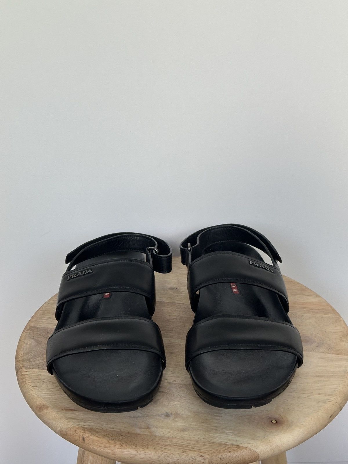Prada Prada Leather sandals metal logo Size US 6 / IT 36 - 2 Thumbnail