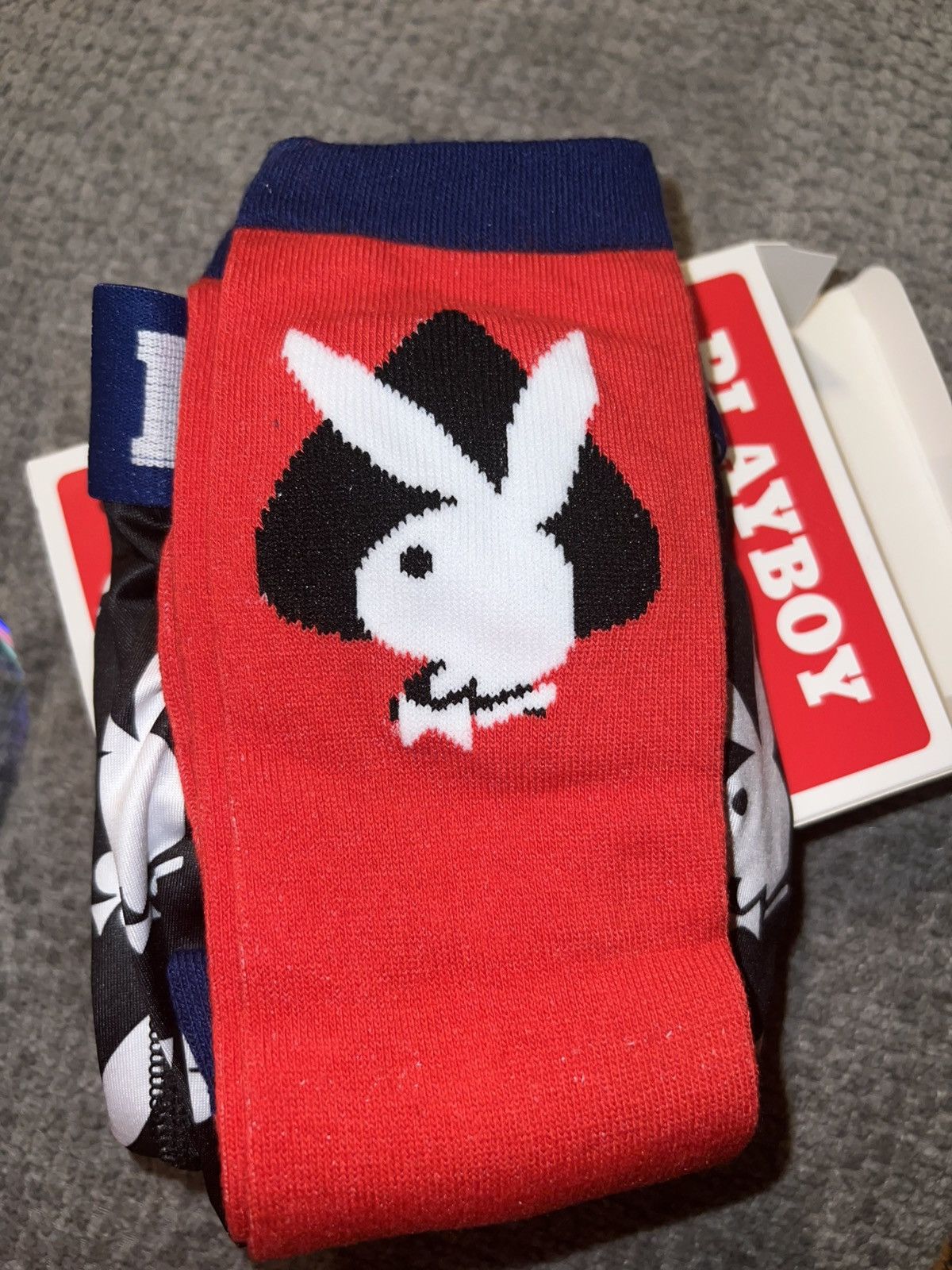 Designer × Playboy Authentic Playboy Men’s Brief & Crew Sock Combo Set Large Size 36 - 3 Thumbnail