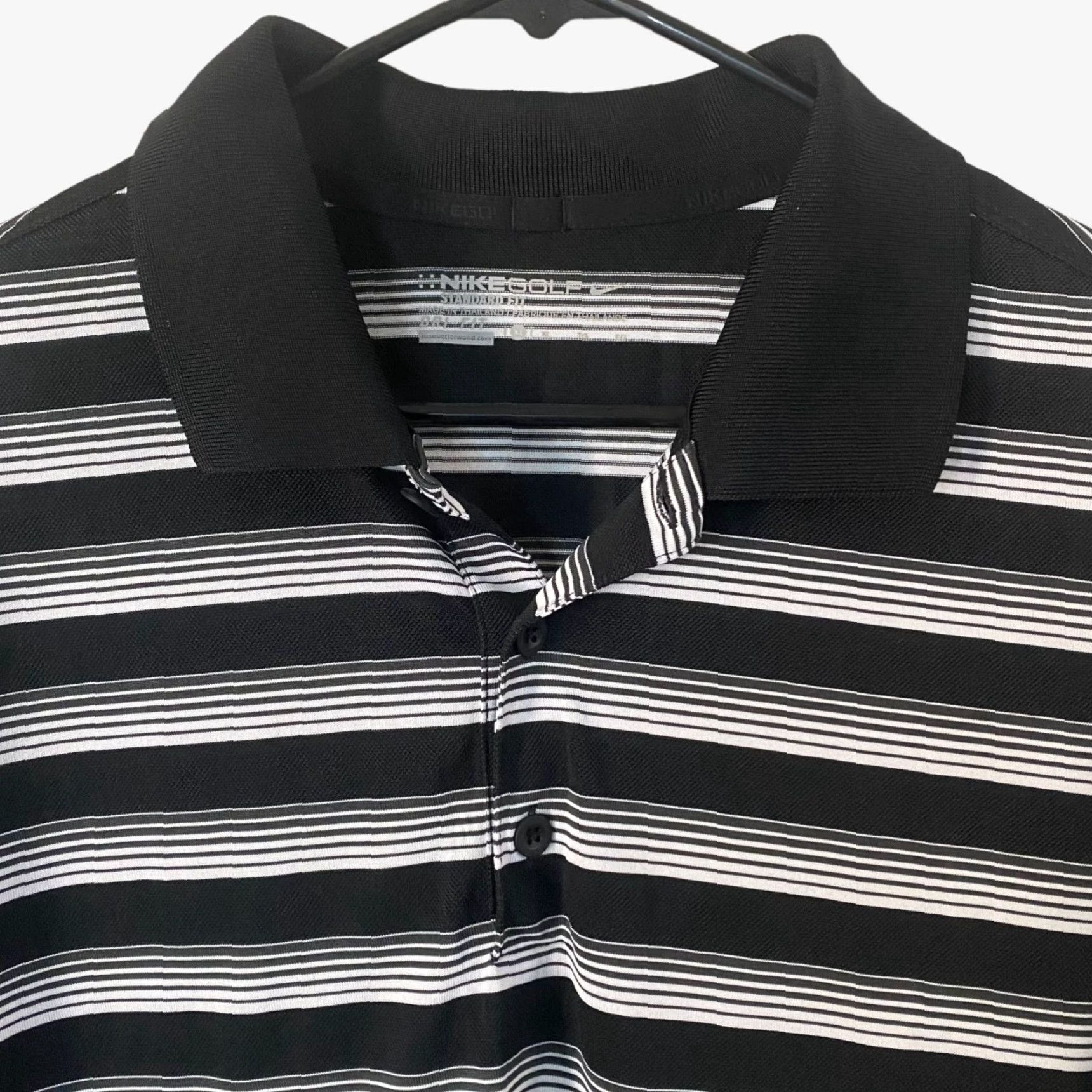 Nike Nike Golf Tech Vent Polo Shirt Mens XL Black White Stripe Standard Fit Shirt Size US XL / EU 56 / 4 - 5 Thumbnail
