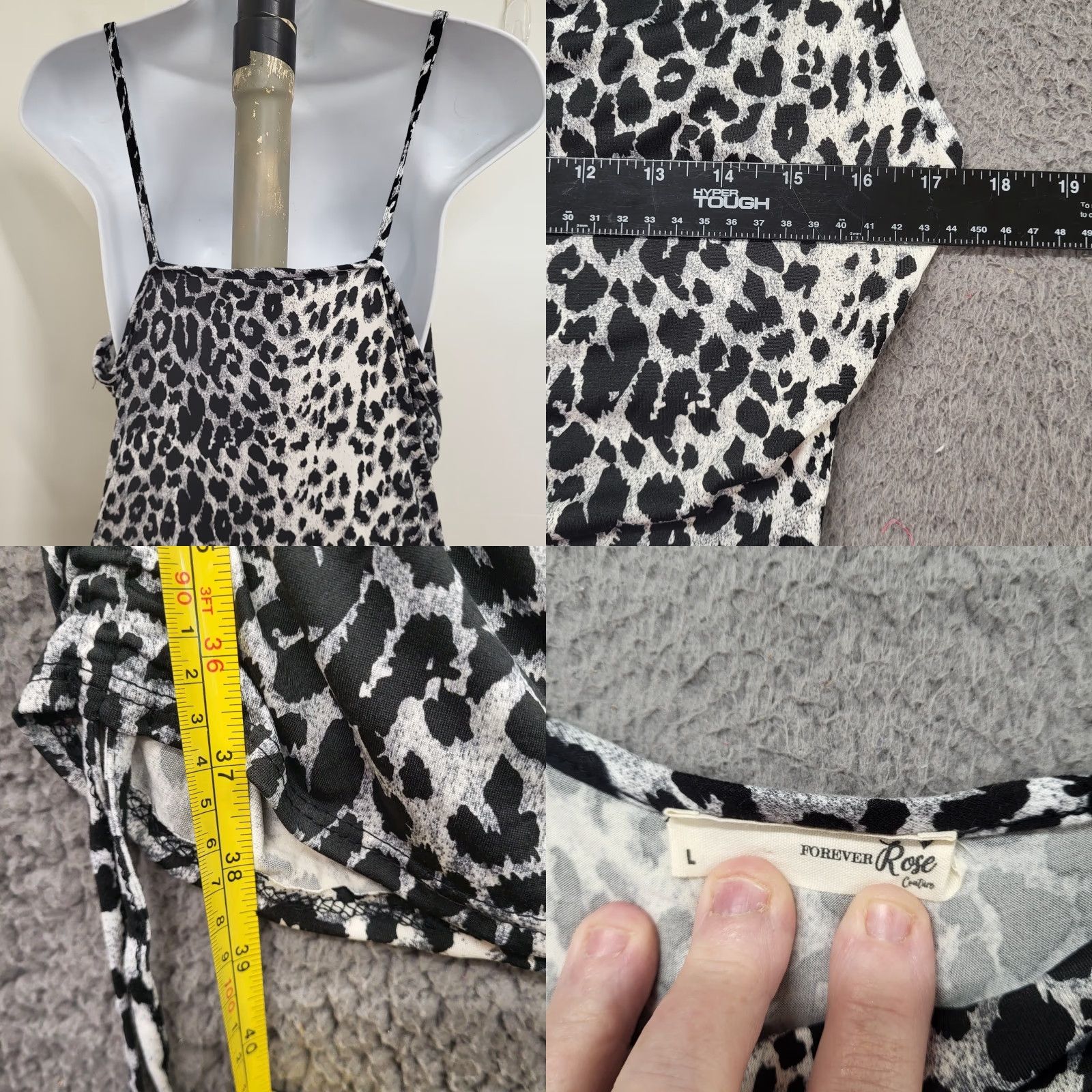 Vintage Forever Rose Couture Maxi Dress Women's L Leopard Print Strappy Scoop Neck Sleeveless Slip Dress Tank Dress Size L / US 10 / IT 46 - 8 Thumbnail