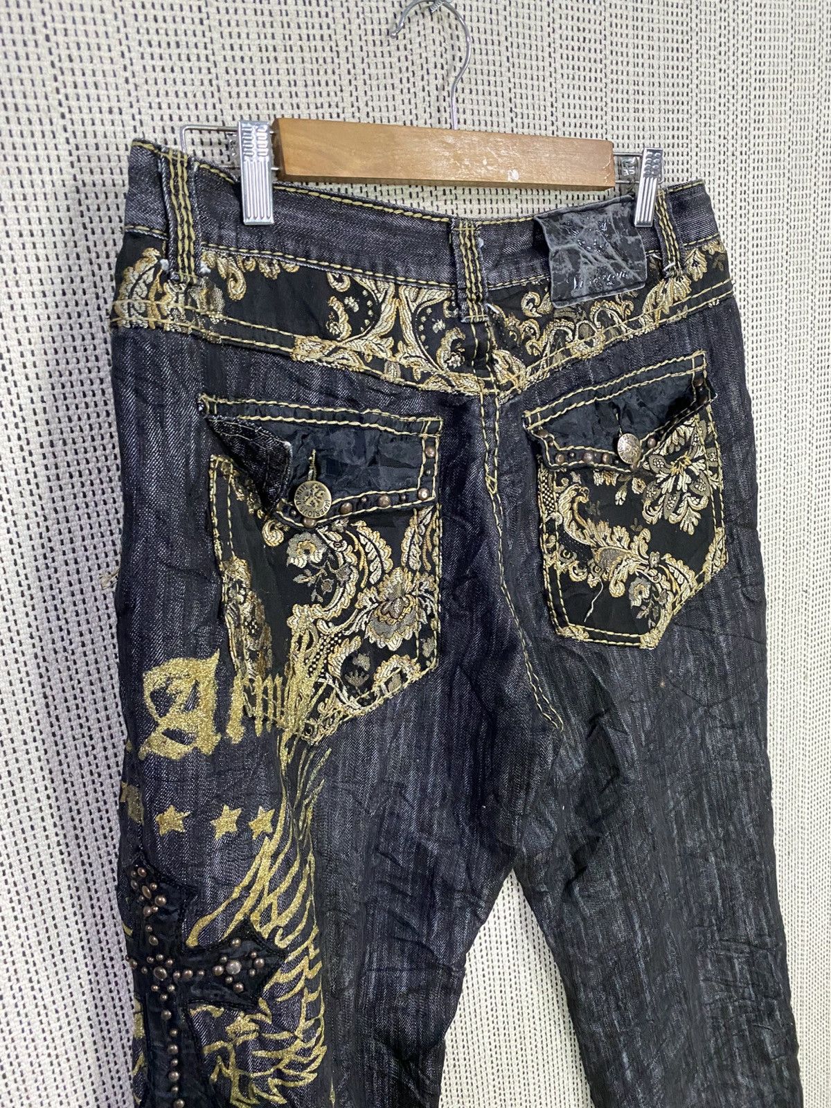 Japanese Brand Japanase brand denim emboidery cross logo very rare Size US 32 / EU 48 - 10 Thumbnail
