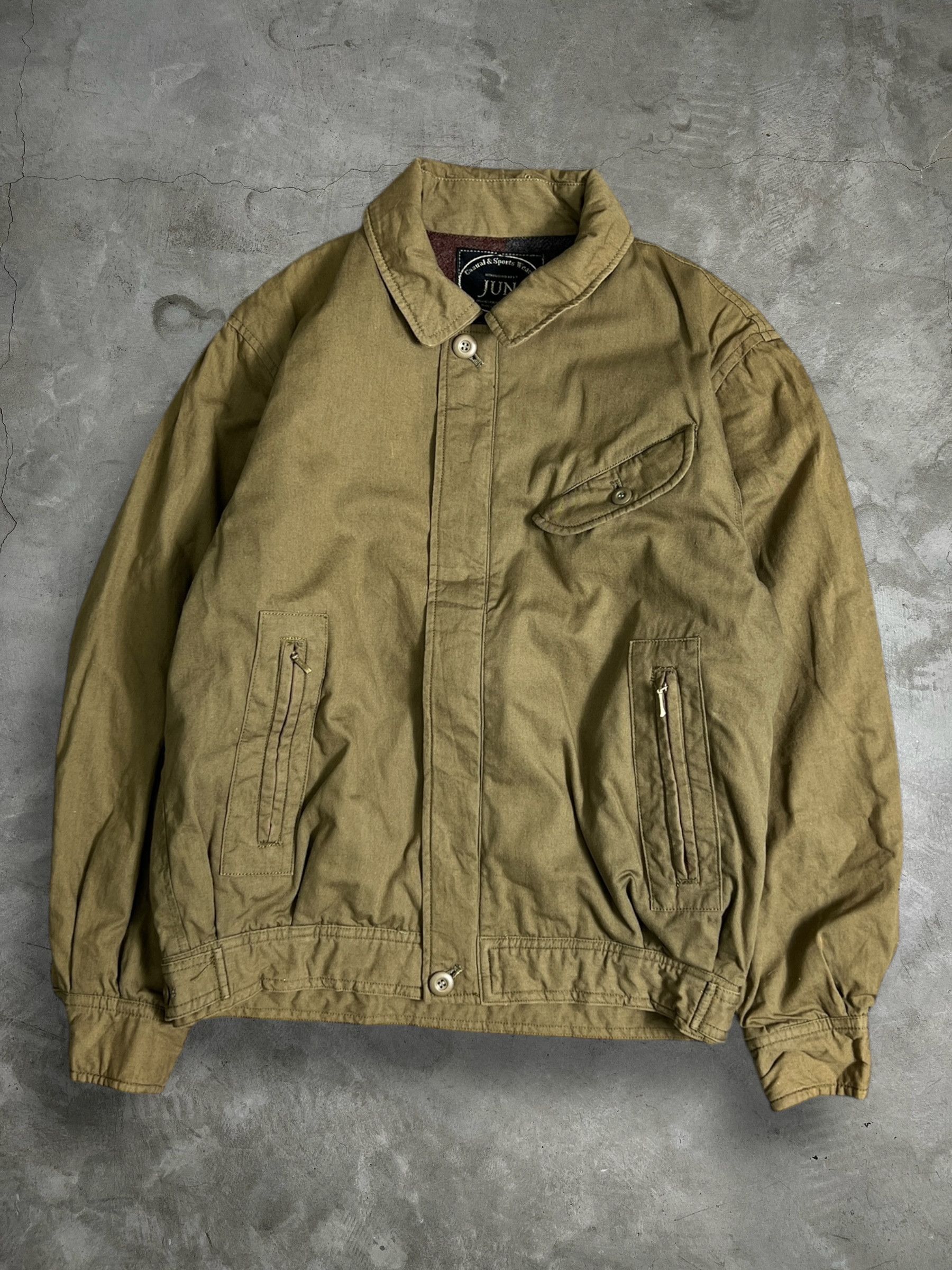 Japanese Brand JUN Lined Wool Bomber Jacket (M) JK675 Size US M / EU 48-50 / 2 - 1 Thumbnail