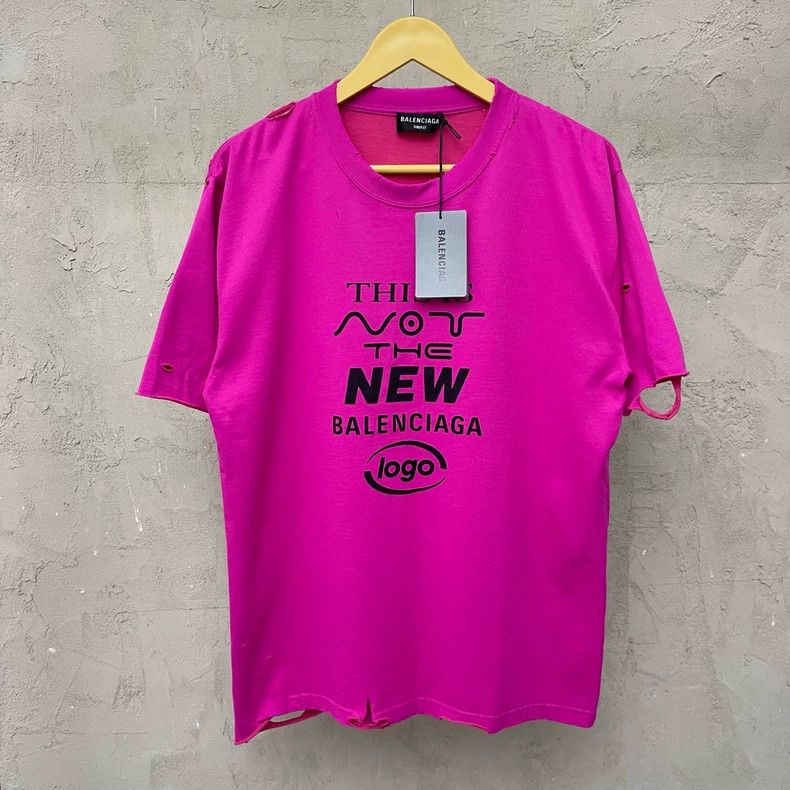 Balenciaga Balenciaga Dragon Fruit Slogan Logo Short Sleeve 2501-Nexta Size US XL / EU 56 / 4 - 1 Thumbnail