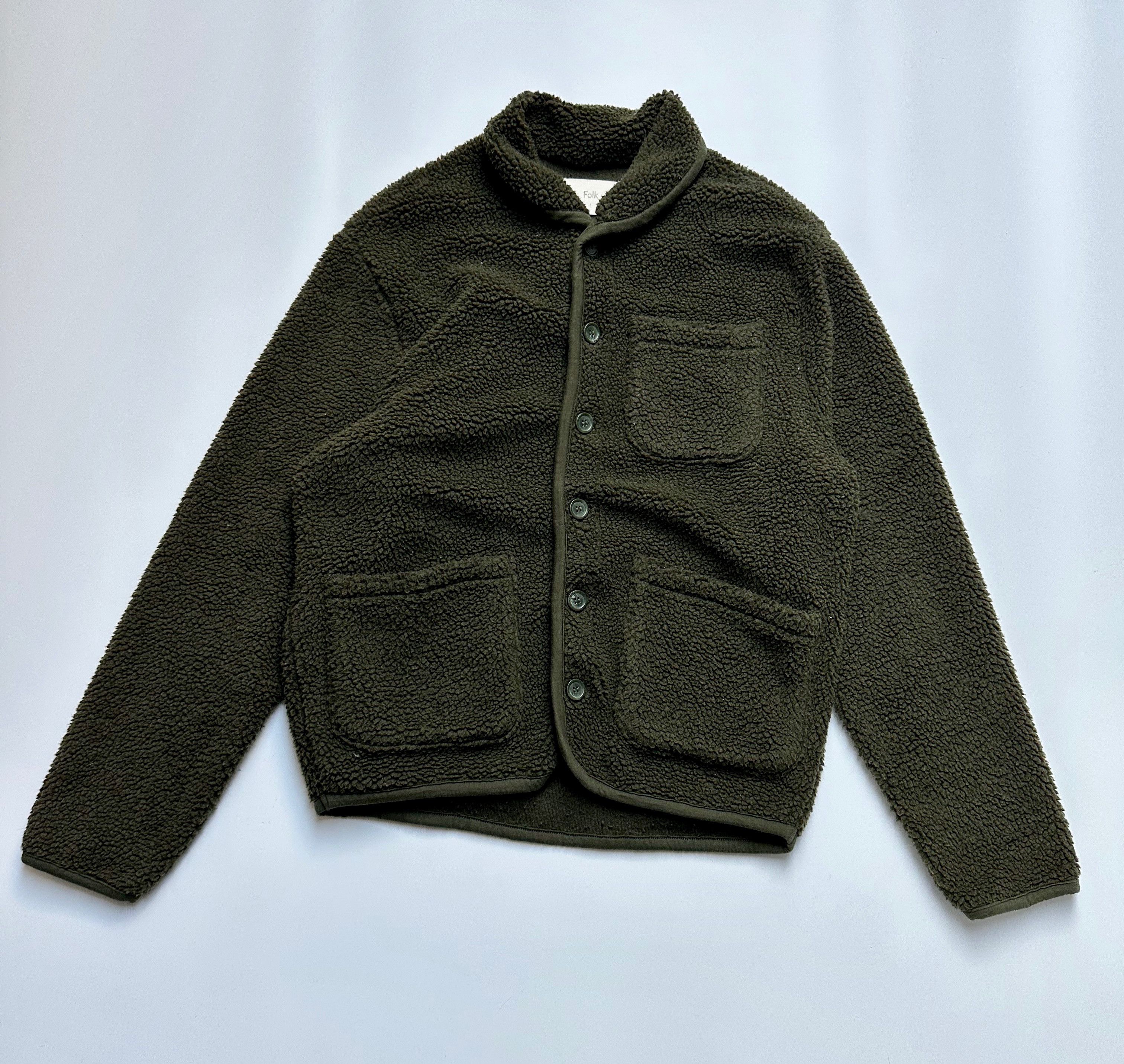 Folk Folk Design Teddy Fleece Sherpa Overshirt Pocket Jacket Size US M / EU 48-50 / 2 - 2 Thumbnail