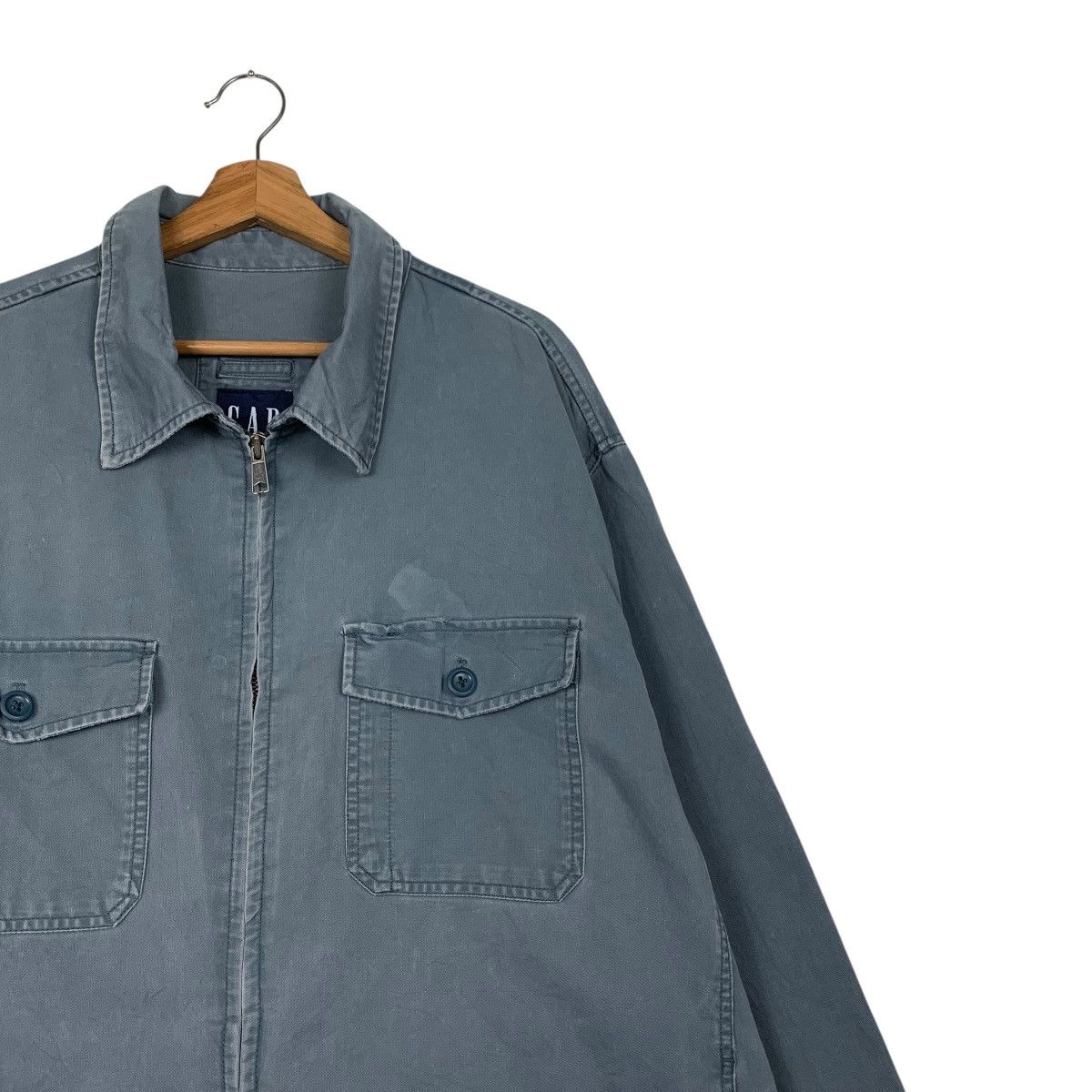 Gap Y2K GAP Workwear Blue Washed Flannel Jacket #2264-C100 Size US XXL / EU 58 / 5 - 5 Thumbnail