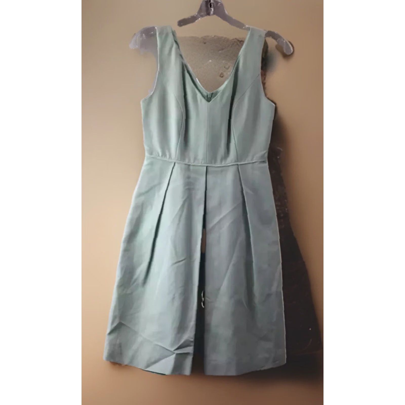 J.Crew NEW J.CREW Mint Green Pleated Cotton Blend Spring Dress 00 XS Women's Knee Length Fit & Flare Dress Size XXS / US 00 / IT 34 - 2 Thumbnail