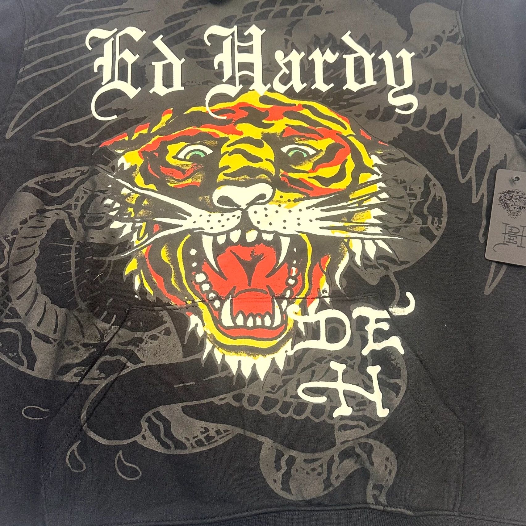 Ed Hardy Ed Hardy Y2K Snake Eagle AOP Double Sided Graphic Pullover Hoodie Men XL Multicolor Size US XL / EU 56 / 4 - 5 Thumbnail