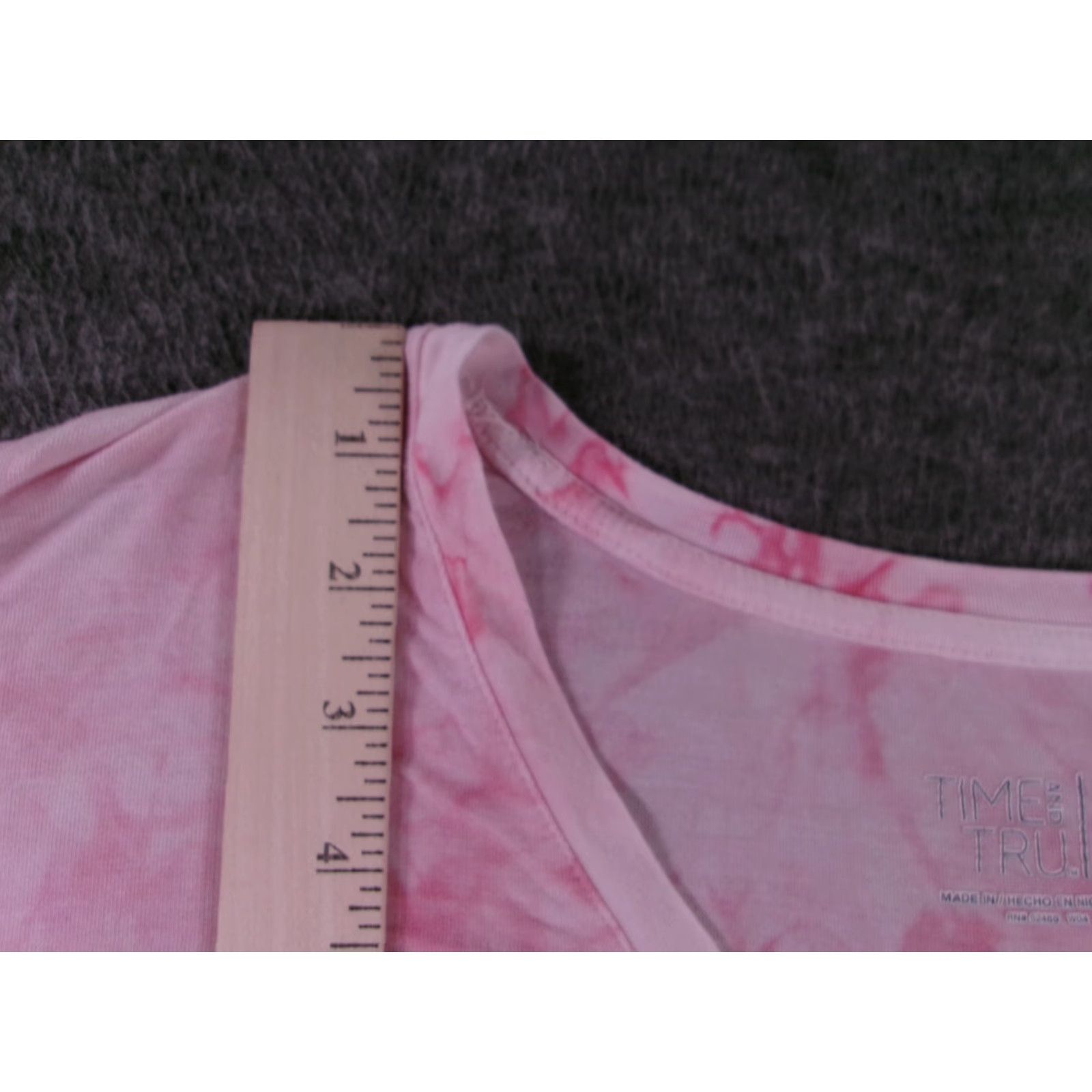 Vintage Time Tru Top Shirt Women L Pink Tunic 90s Beach Classic Tie Dye V-Neck Short Sleeve Pullover All Seasons Casual Lightweight Summer Resort Day Size L / US 10 / IT 46 - 4 Thumbnail