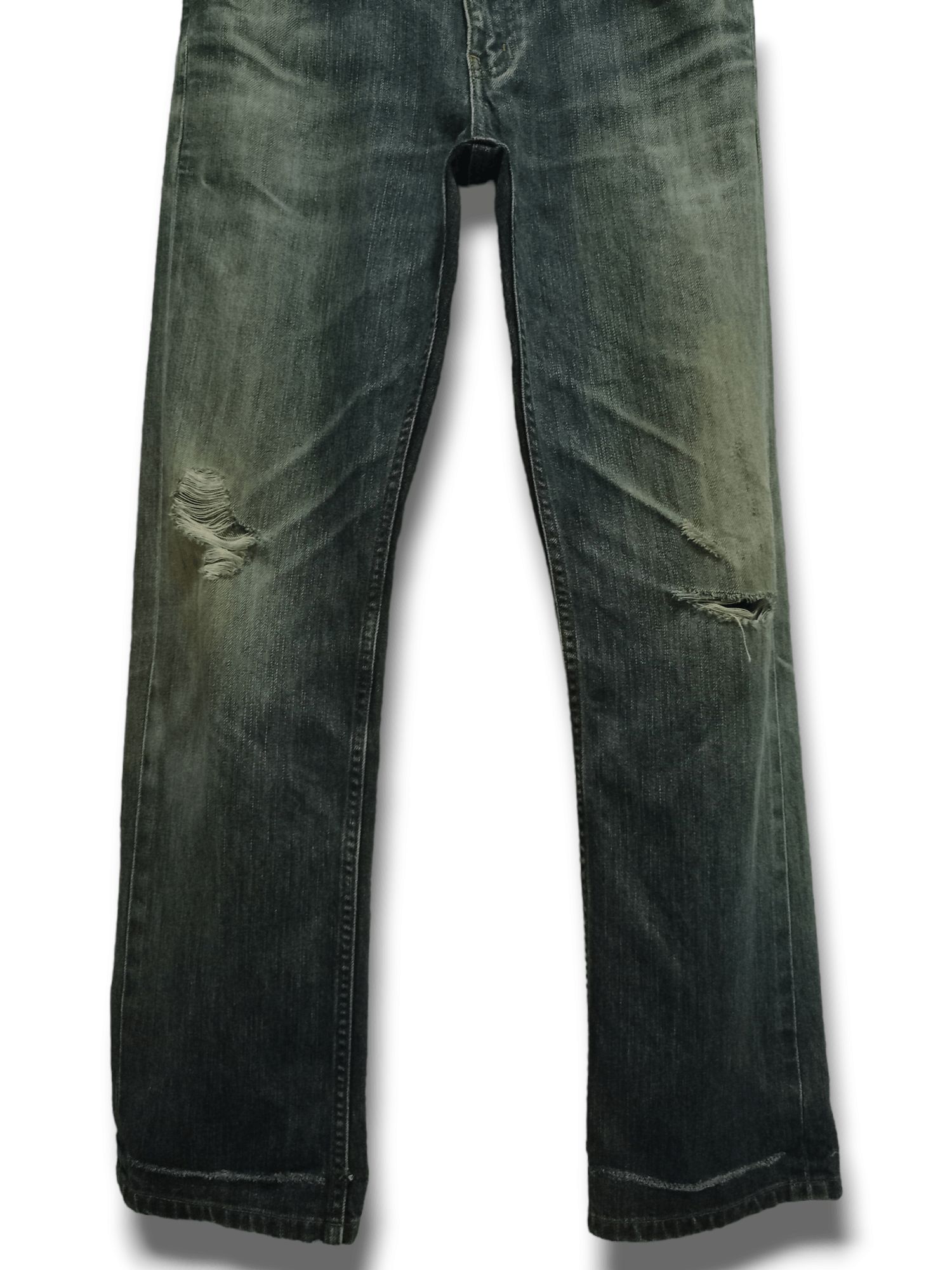Japanese Brand × Uniqlo Vintage Japanese Uniqlo Blue Wash Distressed Jeans 30x28 Size US 30 / EU 46 - 5 Thumbnail