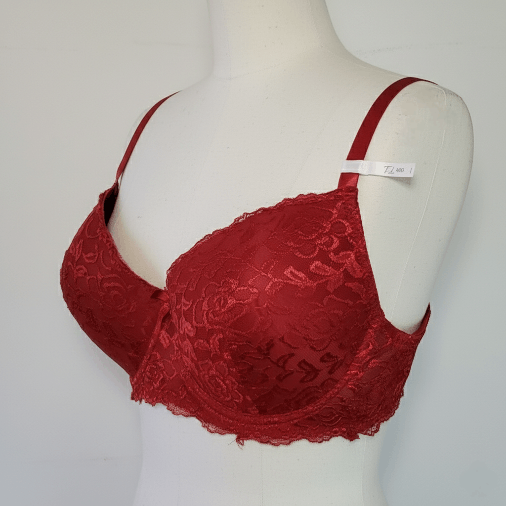Other French Affair 40D FA Push Up Bra Burgundy Floral Lace Molded Size ONE SIZE - 2 Thumbnail