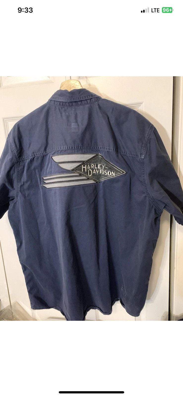 Harley Davidson Harley Davidson mens sz 2XL gray blue mechanic shirt shop Size US XXL / EU 58 / 5 - 8 Thumbnail