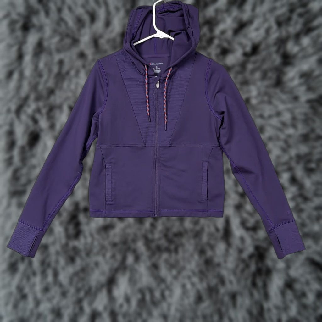 Champion Champion Jacket Womens Medium Purple Hooded Full Zip Thumbholes Athletic Sporty Size M / US 6-8 / IT 42-44 - 1 Thumbnail