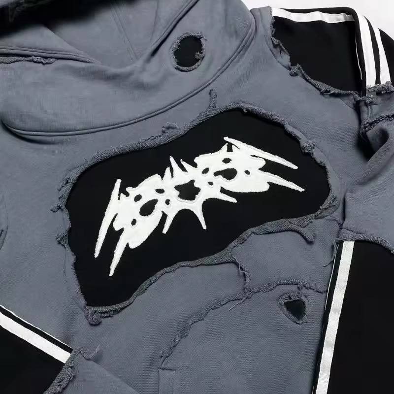 Japanese Brand × Vintage rough cut patchwork hooded sweatshirt Size US XL / EU 56 / 4 - 3 Thumbnail
