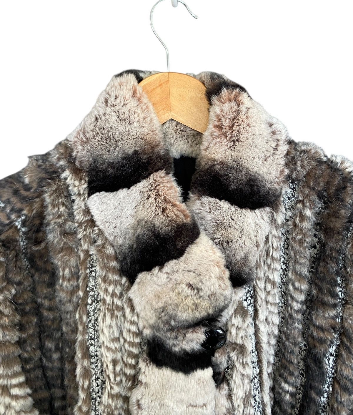 Balmain Very Rare Vintage Balmain 100% Silk Rabbit Fur Parka 1990s Size US L / EU 52-54 / 3 - 4 Thumbnail
