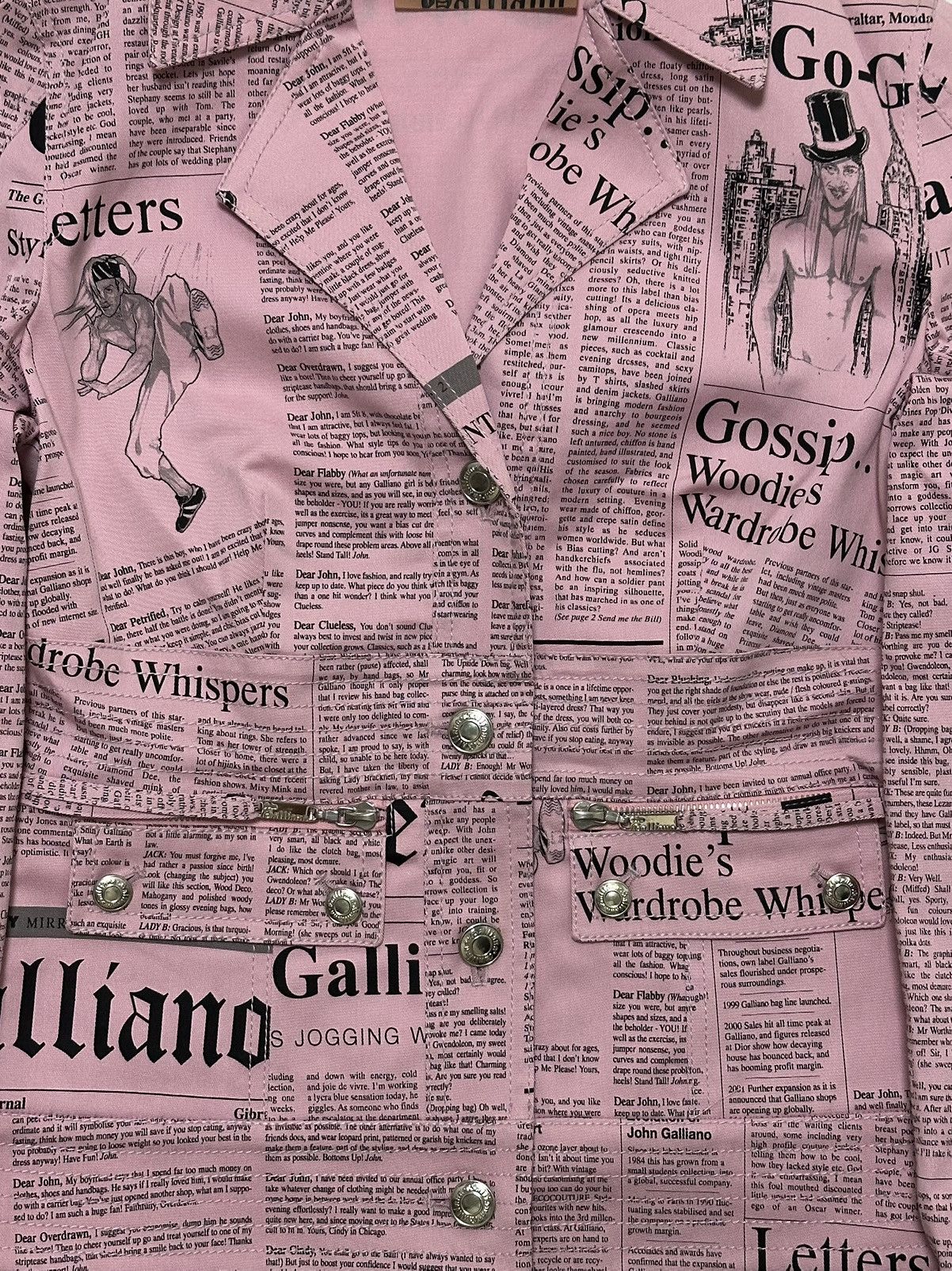 John Galliano JOHN GALLIANO Spring Summer 2005 Newspaper Print Jacket Size S / US 4 / IT 40 - 4 Thumbnail