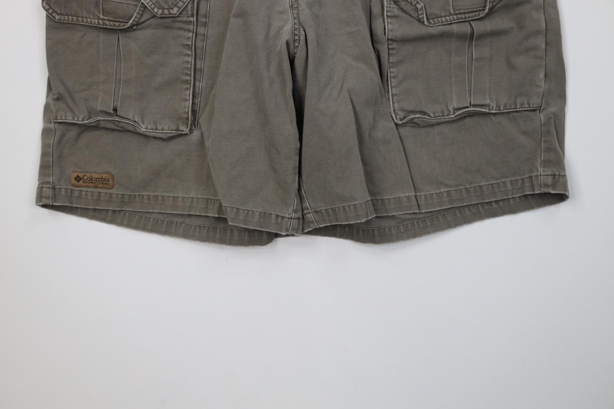 Columbia Vintage 90s Columbia Above Knee Canvas Cargo Shorts Cotton Size US 34 / EU 50 - 4 Thumbnail