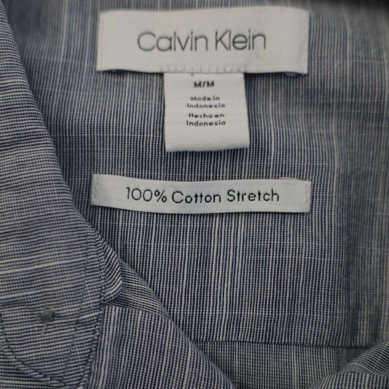 Calvin Klein Calvin Klein Medium Heather Gray Cotton Stretch Collared Dre Size US M / EU 48-50 / 2 - 9 Thumbnail